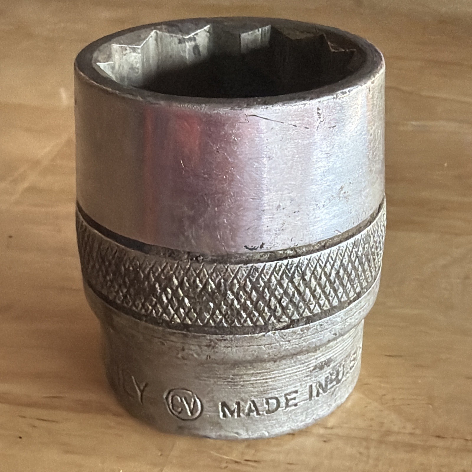 Bonney Tools 1-1/4″ Shallow Socket 3/4″ Drive 12 Point Knurled HD40 Vtg USA