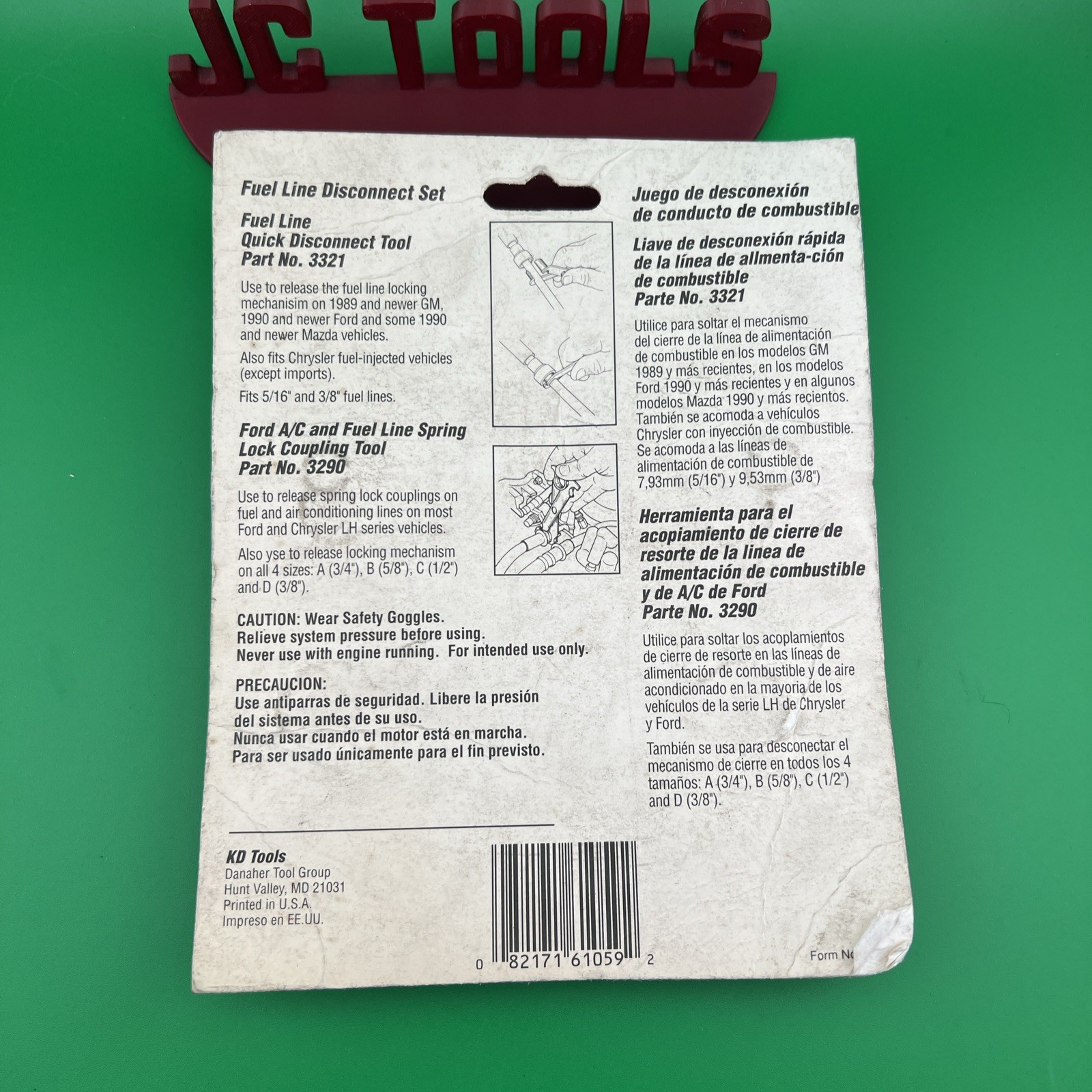 KD 61059 FUEL LINE AC LINE DISCONNECT TOOL FOR GM FORD MAZDA CHRYSLER 2 PCS SET