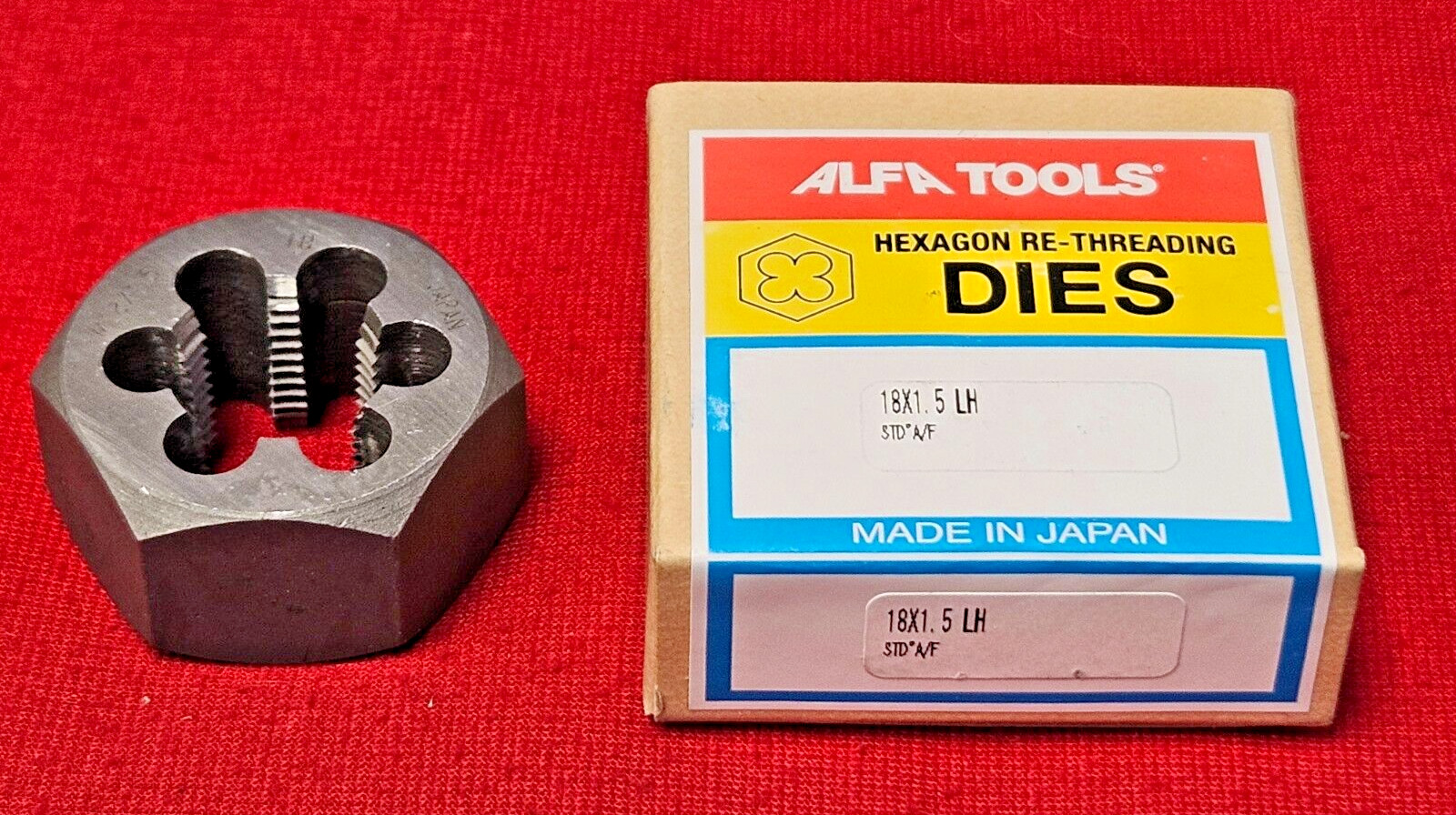 M18 X 1.5 18MM LEFT HAND Alfa MHD70772L Metric Carbon Hex Die 1.4″ CS LH