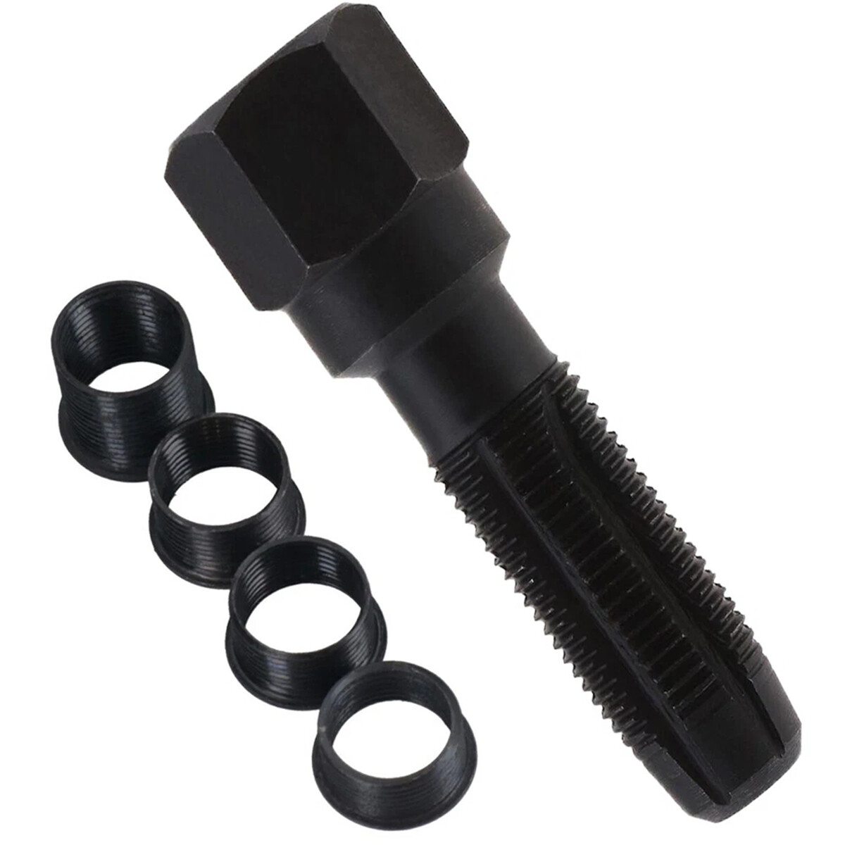 14mm Spark Plug Rethread Thread Repair Kit Helicoil Reamer Tap Tool w/ 4 Inserts
