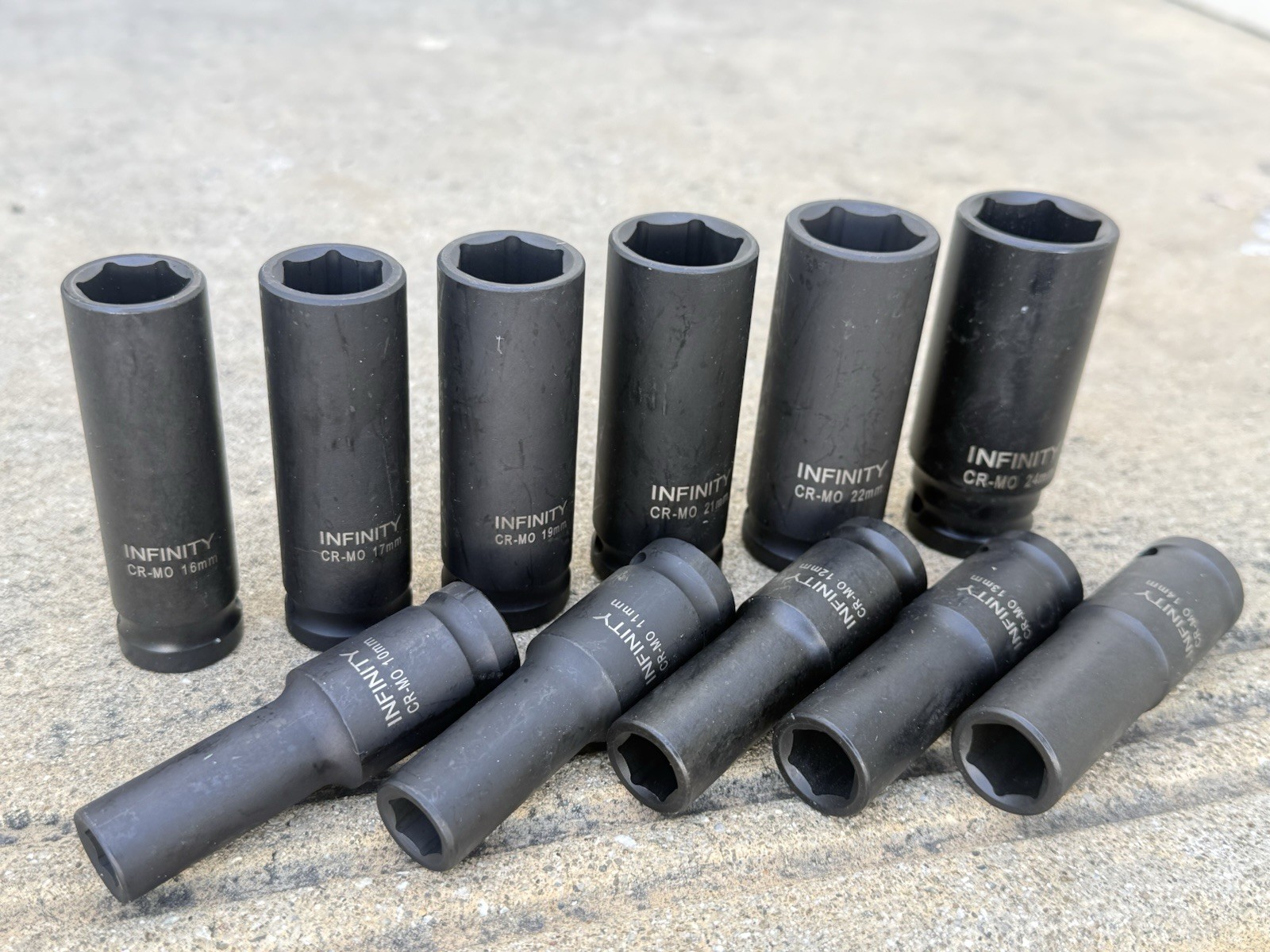 12PC 1/2″ Dr. Deep Impact Metric Socket Set 6 Point 10mm – 24 MM W/ CASE
