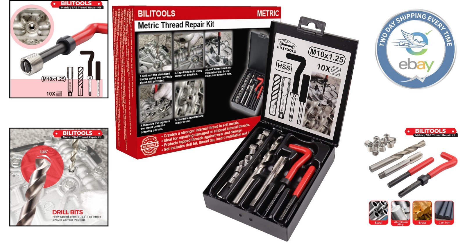 M10x1.25 Helicoil Repair Kit with 304 Stainless Inserts – Compact & Efficient