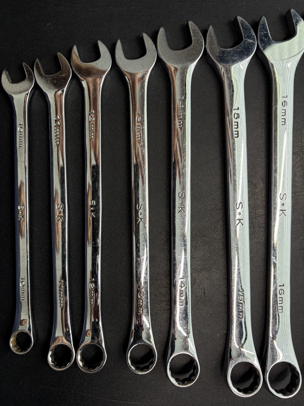 SK Tools Polished Wrench Set 10mm-22mm, 5/16”- 15/16” Metric & Sae 24 Piece