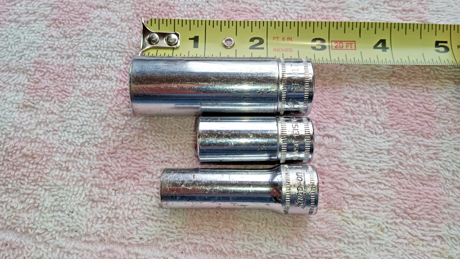 SNAP-ON MM DEEP SOCKETS 10 13 17 3/8dr 6/12 pt SEE DESC DECENT USED COND gift he