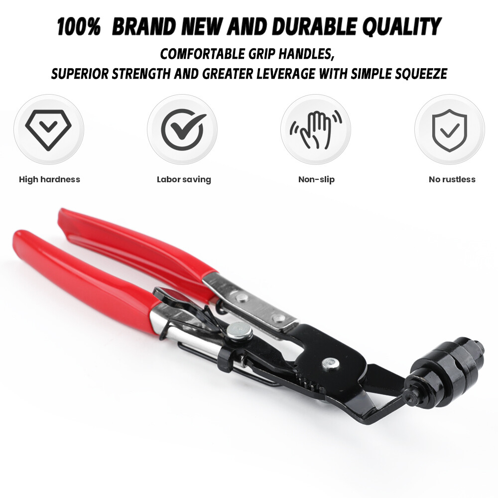 45° Angled Hose Clamp Clip Pliers Car Van Fuel Coolant Air Pipe Spring Garage US