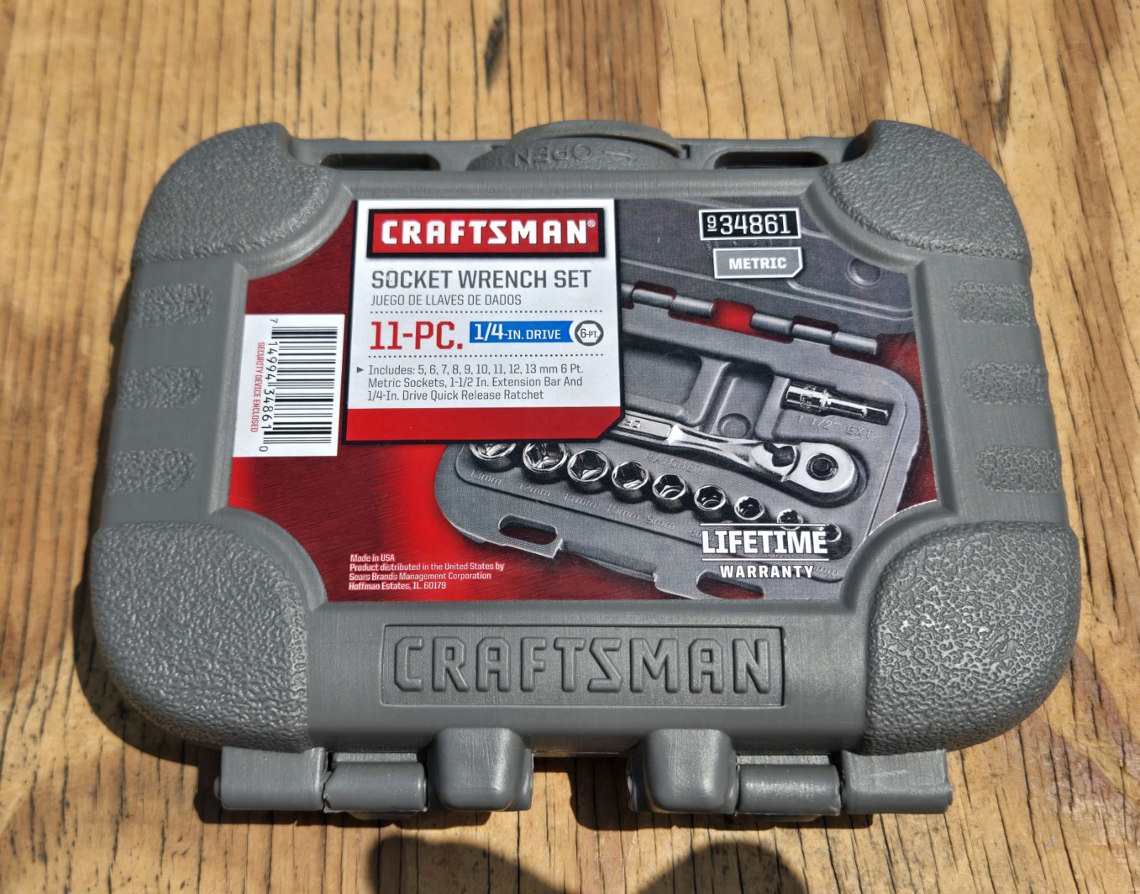 NOS SEARS Craftsman USA 11Pc. 1/4” Metric 5mm-13mm 6Pt. Socket Ratchet Set 34861