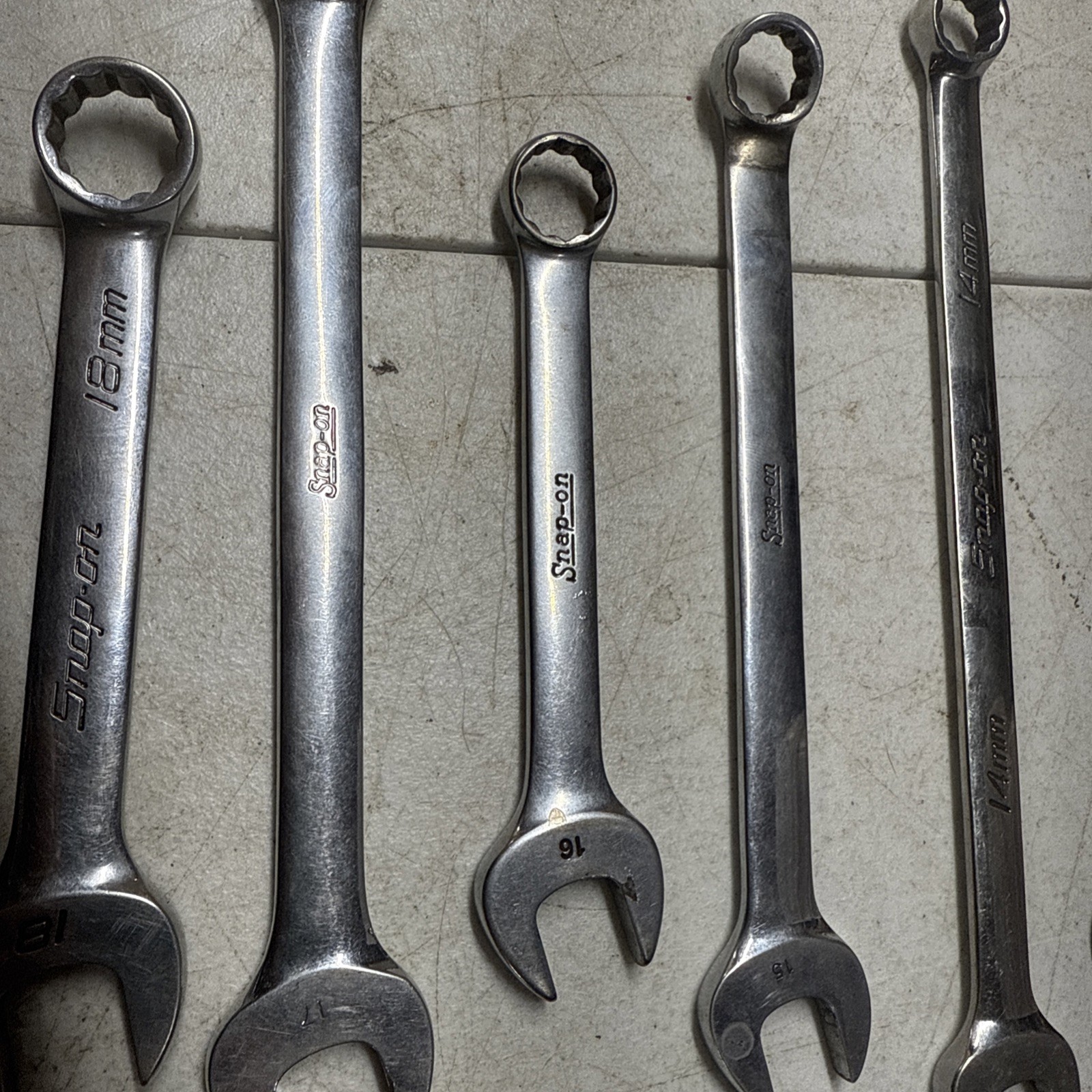 SNAP ON Tools 9mm -19mm Metric Wrench Set Combo 12PT MIXED Lot 11 Pieces