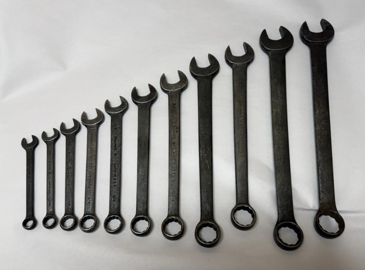 Vintage USA Billings SAE Combination Wrench Set 3/8″ to 1″
