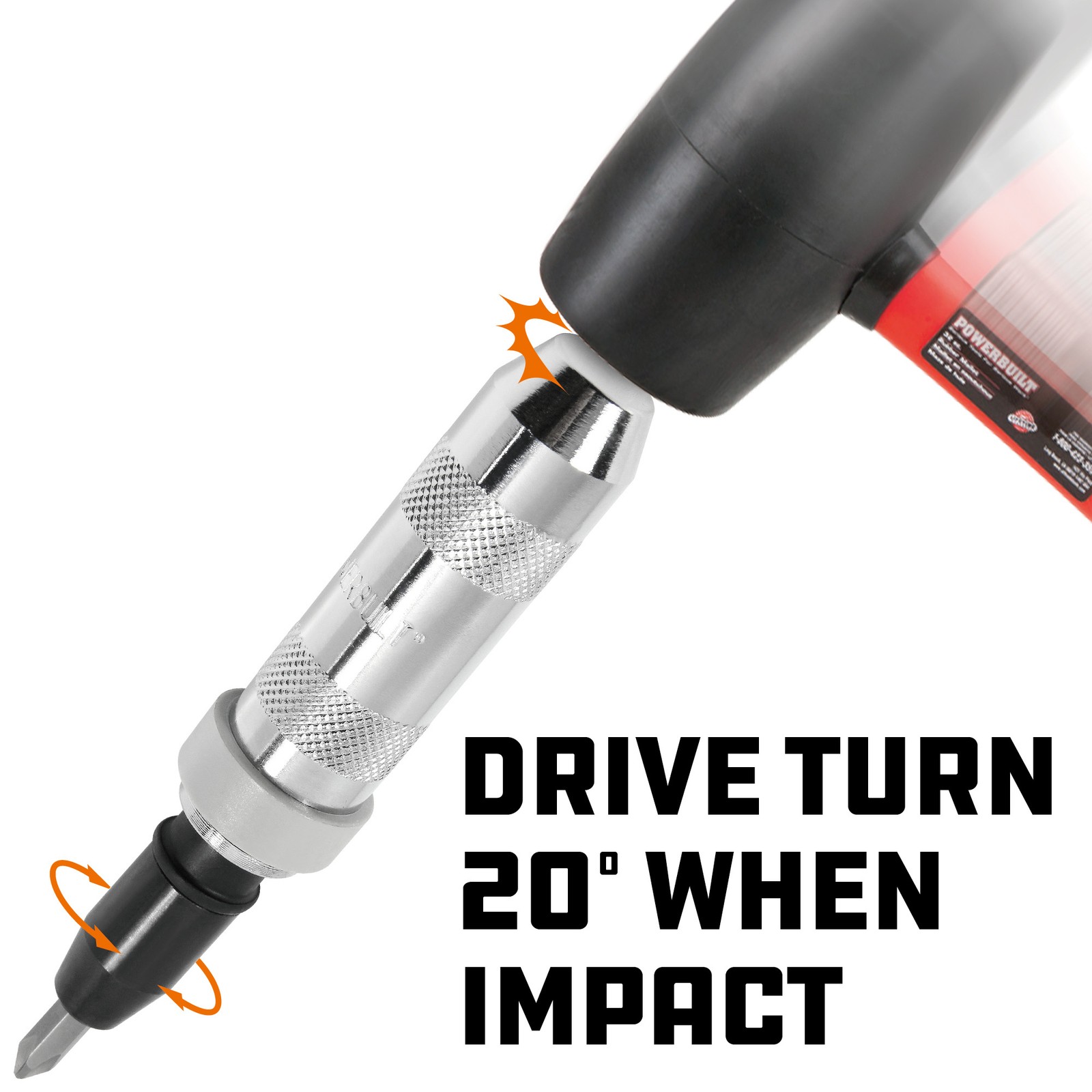 Powerbuilt 1/2 Inch Drive Impact Driver with Steel Bits – 648002