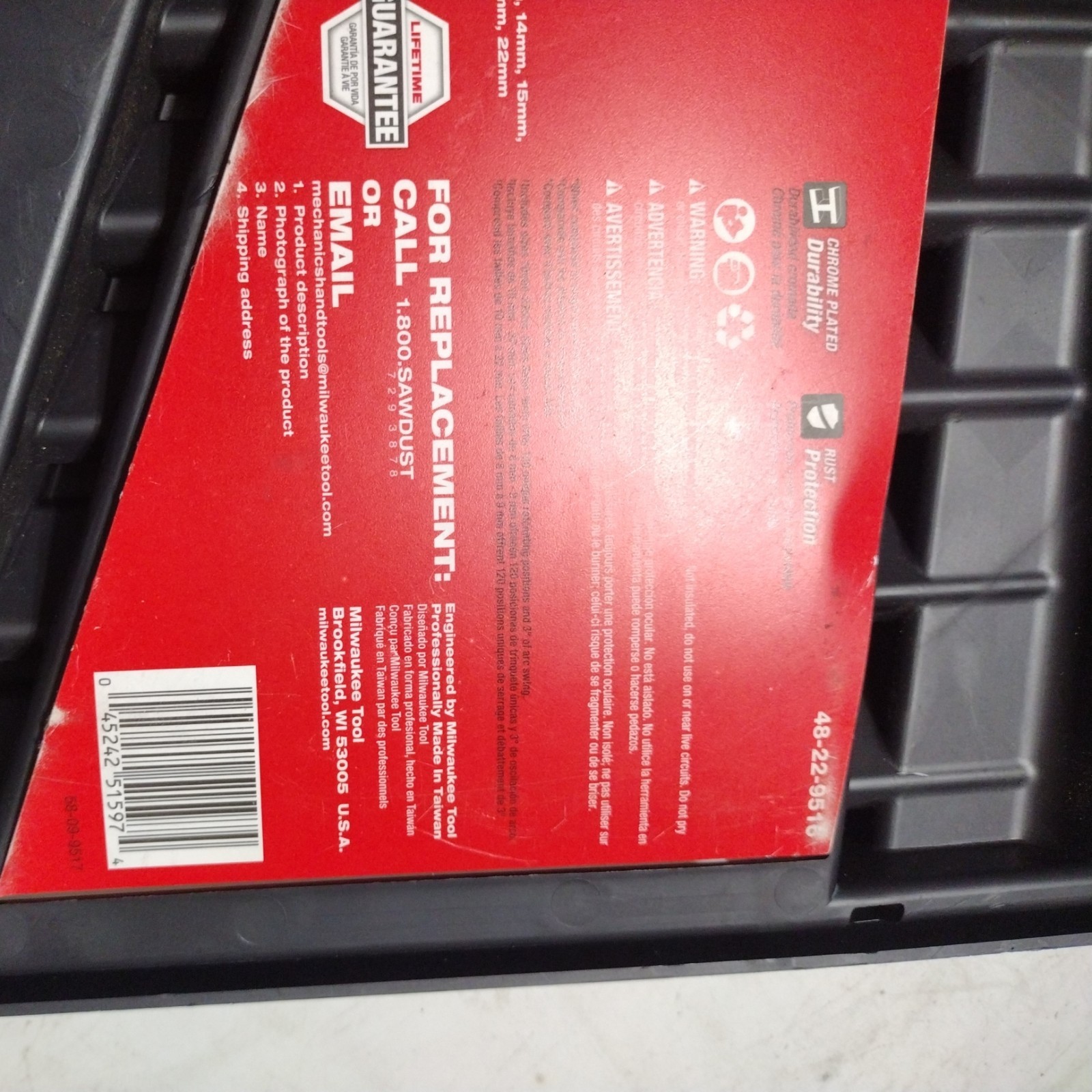 Milwaukee 15pc MAX BITE Metric Ratcheting Combo Wrench Set 8-22mm #48-22-9516