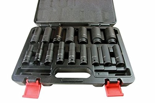 Socket set, 1/2 inch, hexagonal deep, B1340, 16 piece