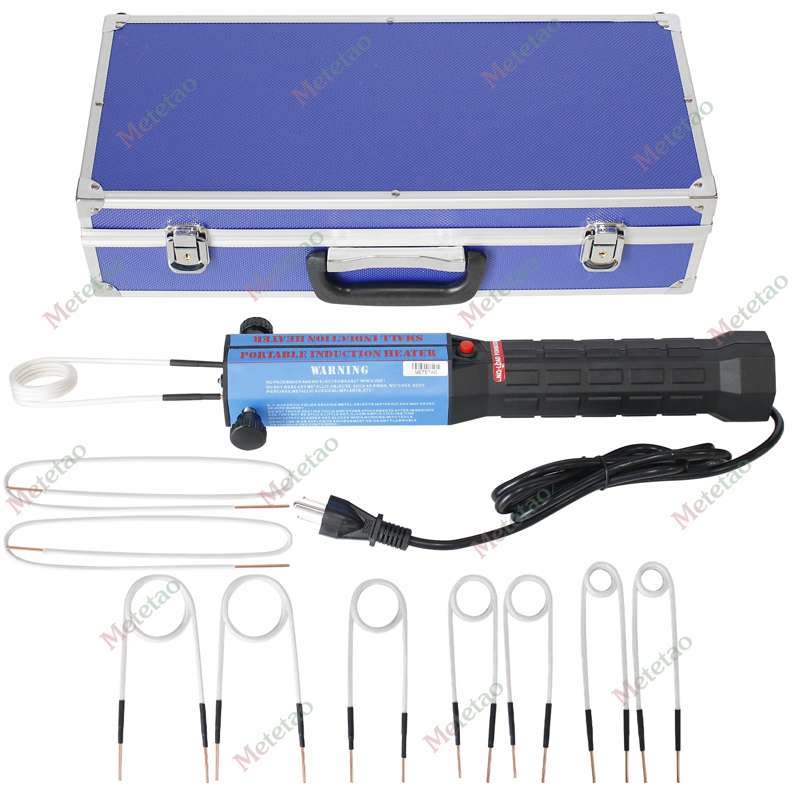 1300W Magnetic Induction Heater Kit with 10 Coils Portable Heat Induction Tool