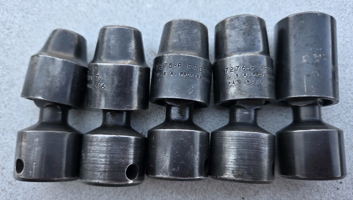 proto (5) piece Impact Swivel socket set 6 pt SAE (T208a)