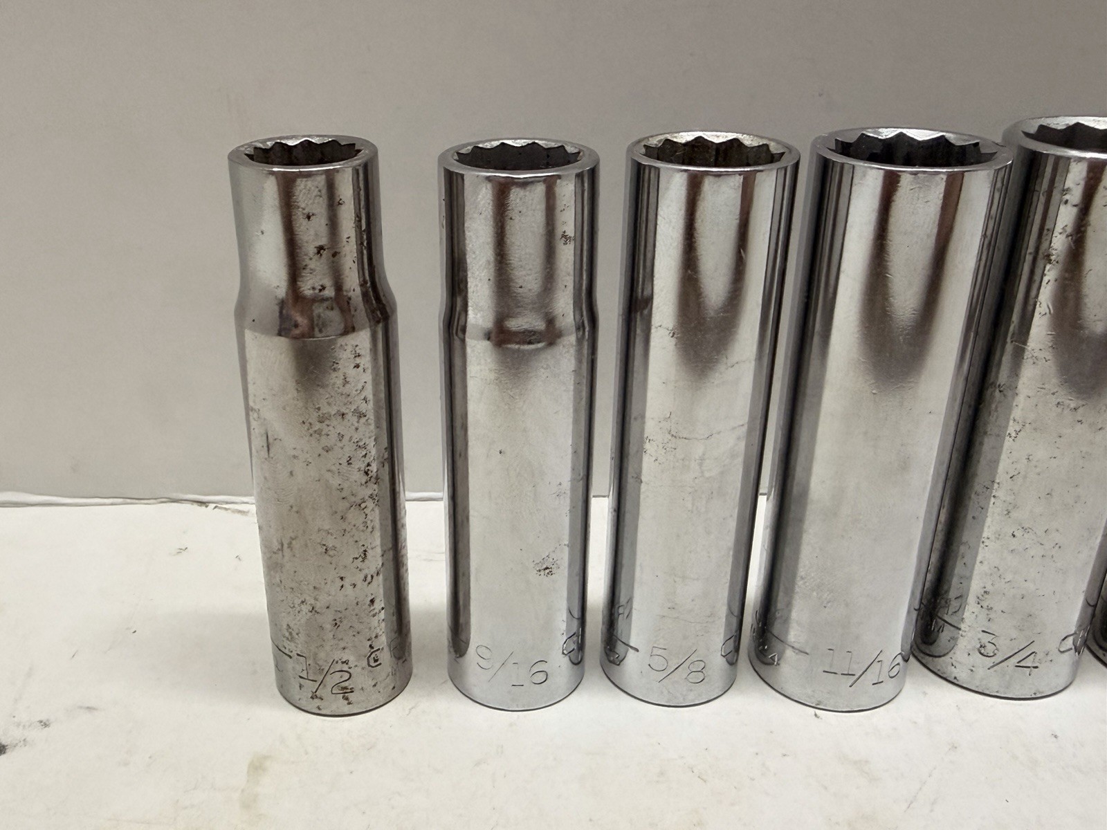 Craftsman USA 7 Piece EXTRA DEEP 12 Point Socket Set SAE 1/2″ – 7/8″ 1/2″ Drive