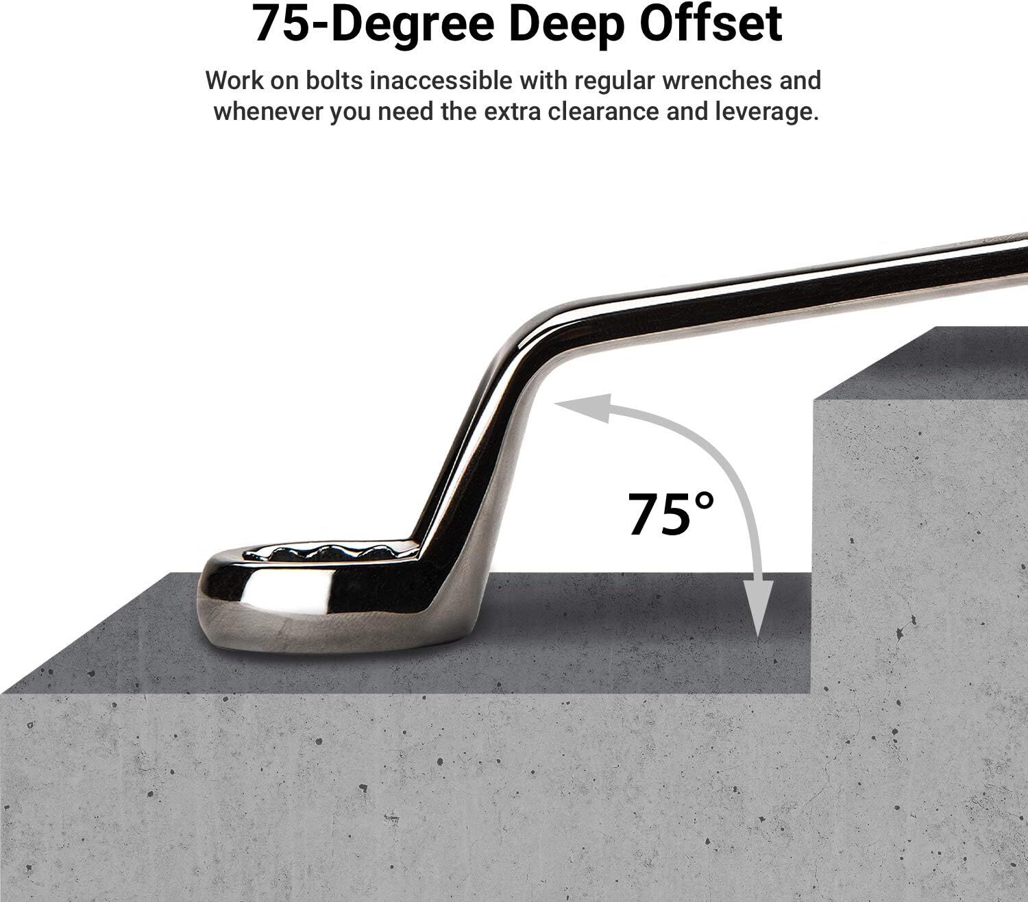 1/4 X 5/16 In. 75degree Deep Offset Double Box End Wrench