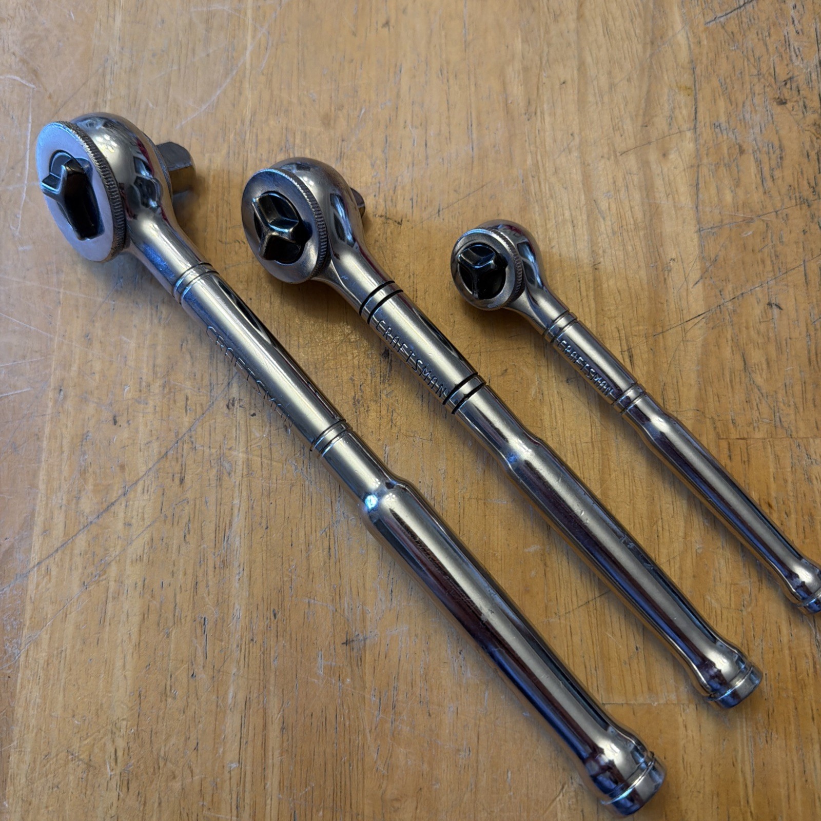 Craftsman 3 ratchet set Drive Thumb Wheel Tri-Wing Ratchets 943795-97 USA Used.