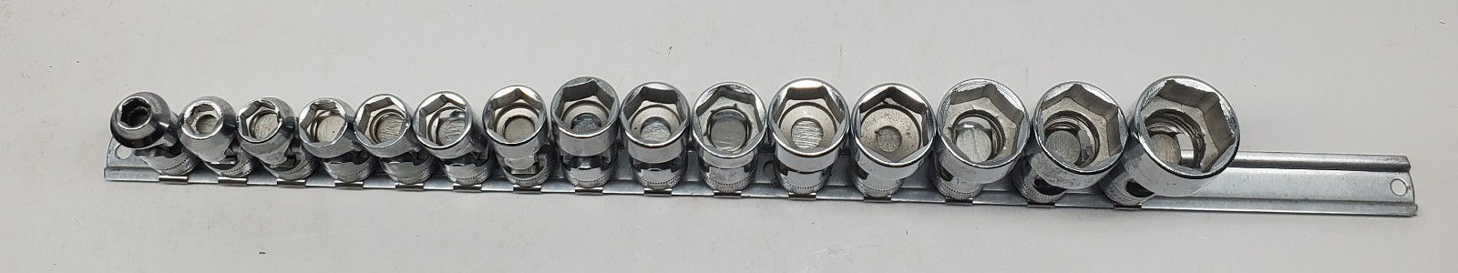 Snap On 15pcs FSUM Swivel 6 Point 3/8 Drive Metric Socket Set 7mm to 24mm