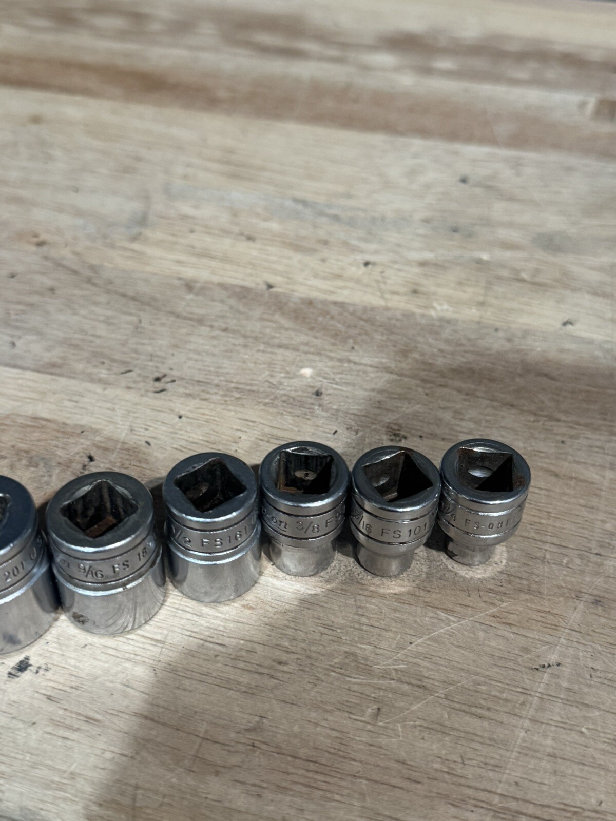 SNAP ON TOOLS – 11Pc Shallow Socket Set, 3/8” Dr, 6pt FS 15/16 – 1/2 & 3/8 – 1/4