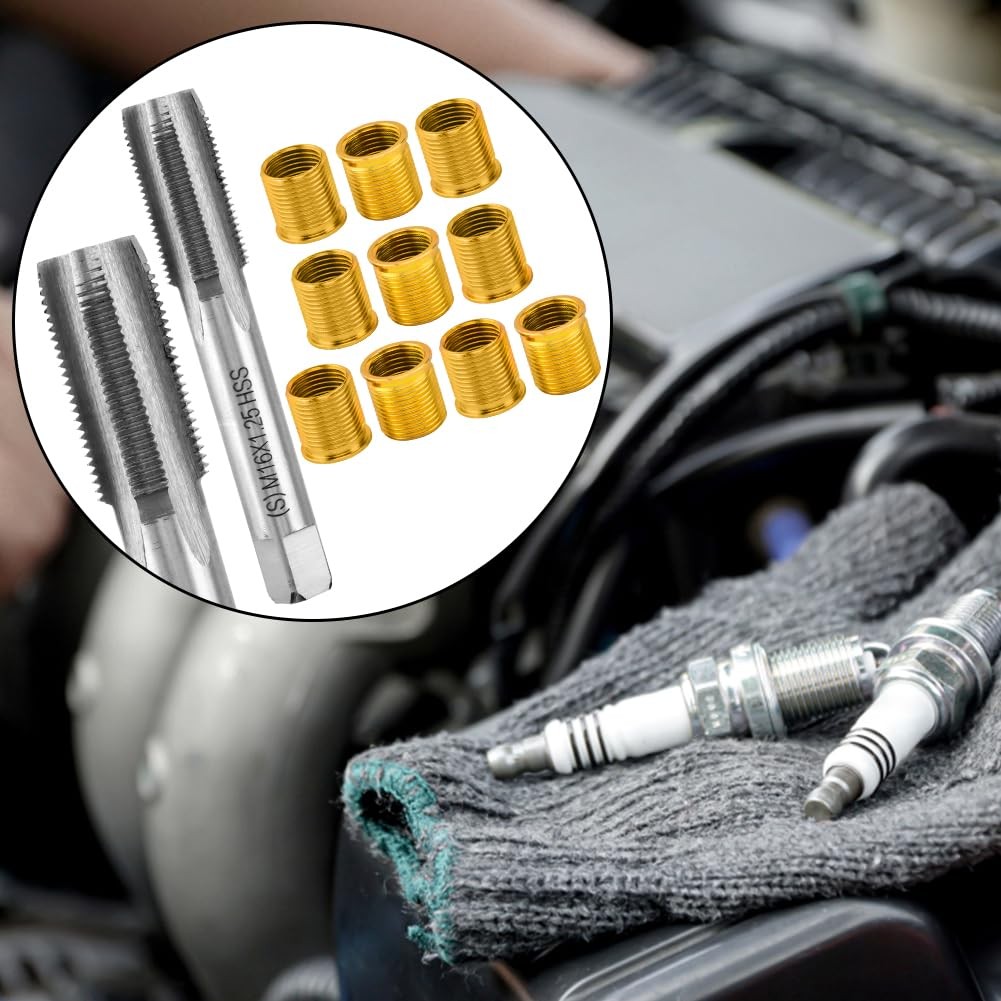 Spark Plug Thread Repair Kit M14x1.25, 11 PCS Insert and Tap Set, 10 Inserts …