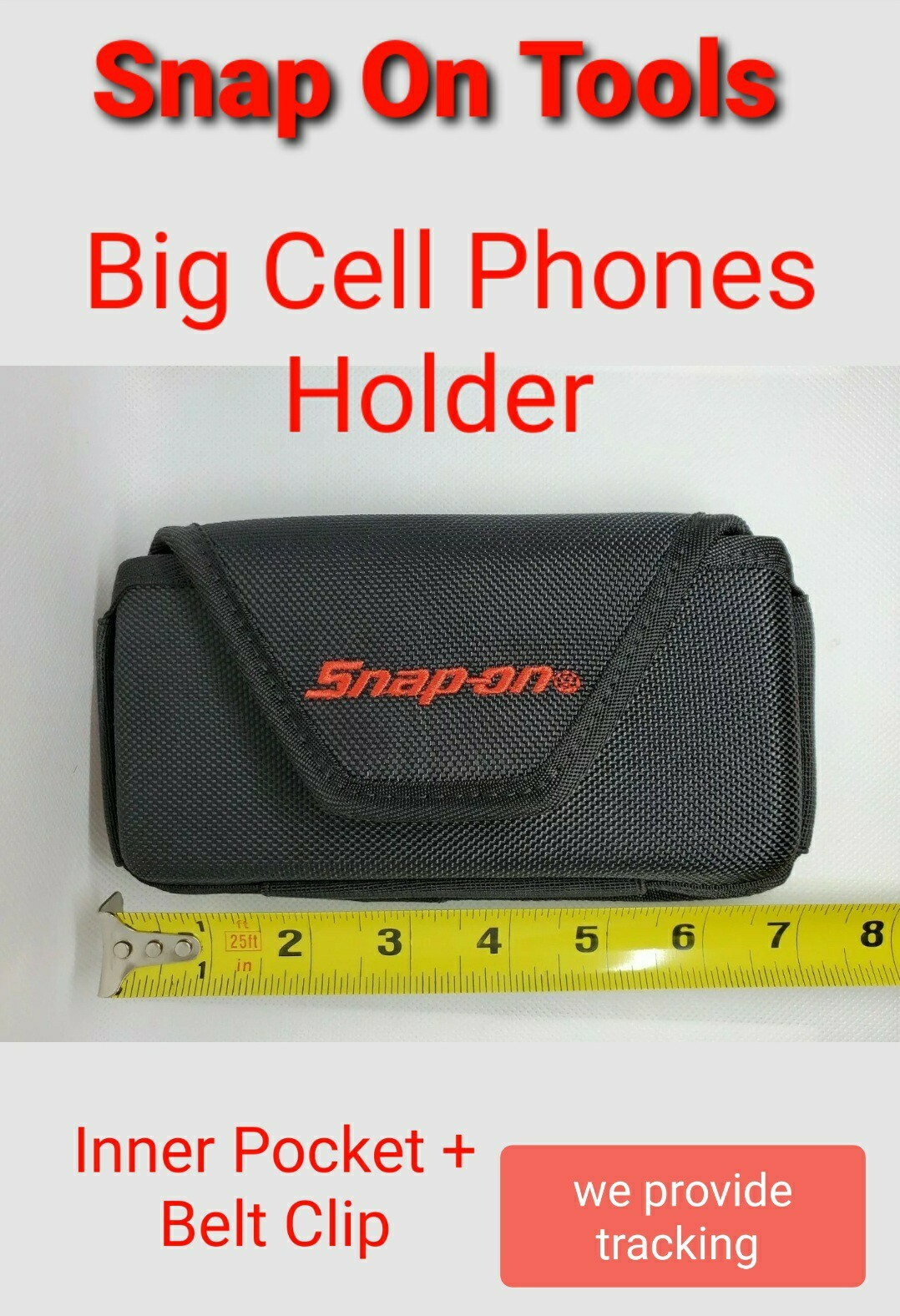 Snap on tools BLACK BIG cell phones holder + Belt clip + inside pocket NEW !!!!!