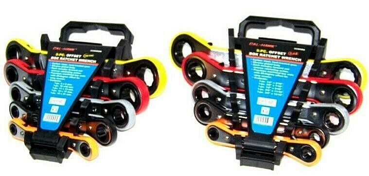 10 pcs Offset Ratchet Wrench Set Metric and Sae Ratcheting Off Set Heavy Duty
