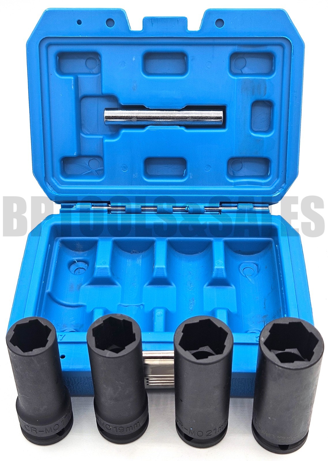 5pcs 1/2″ DR. Deep Twist Socket Set Damaged Worn Lug Nut & Lock Remover 17-22mm