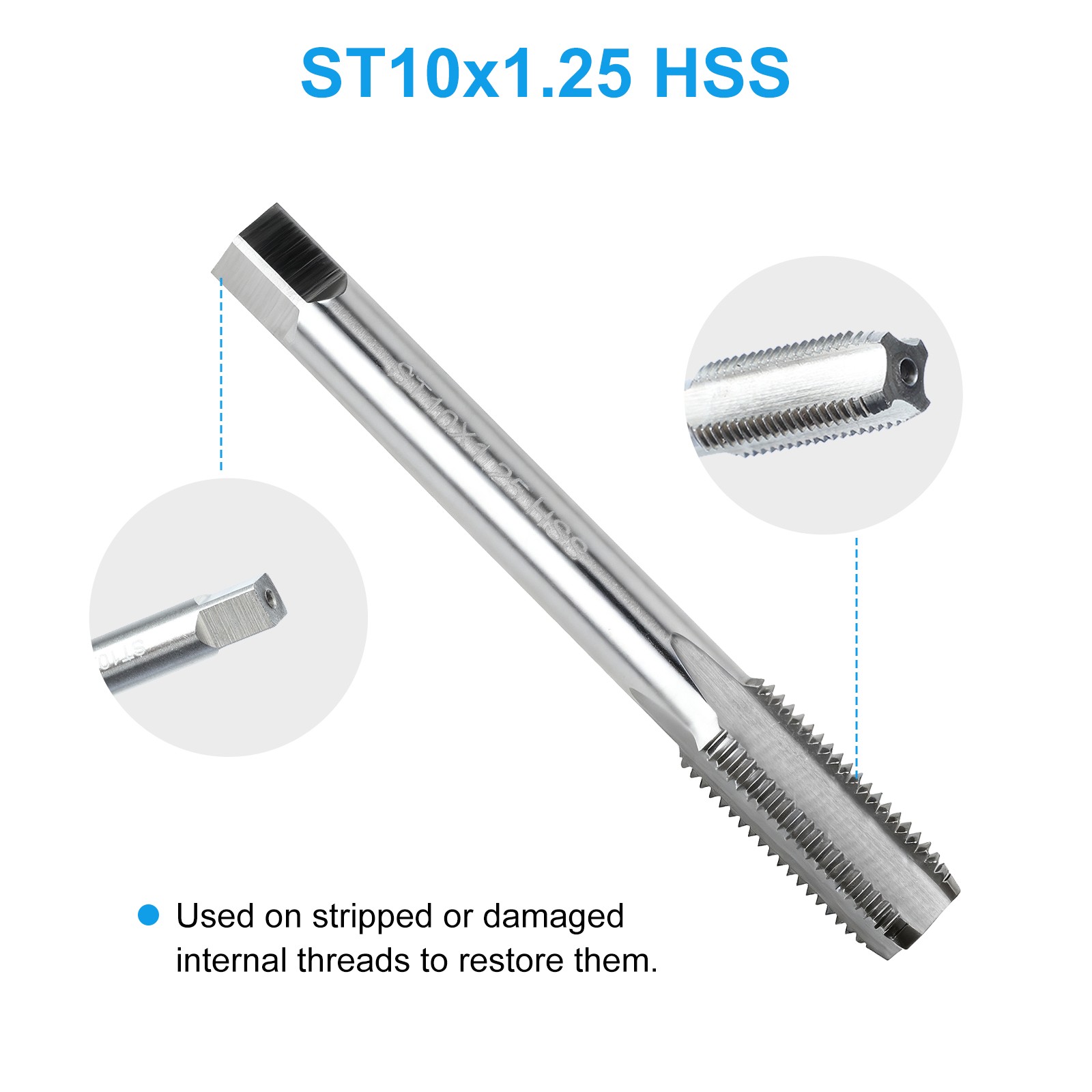 15PCS M10x1.25 Thread Repair Kit HSS Drill Tap Wire Insert Tool Car Fix Stripped