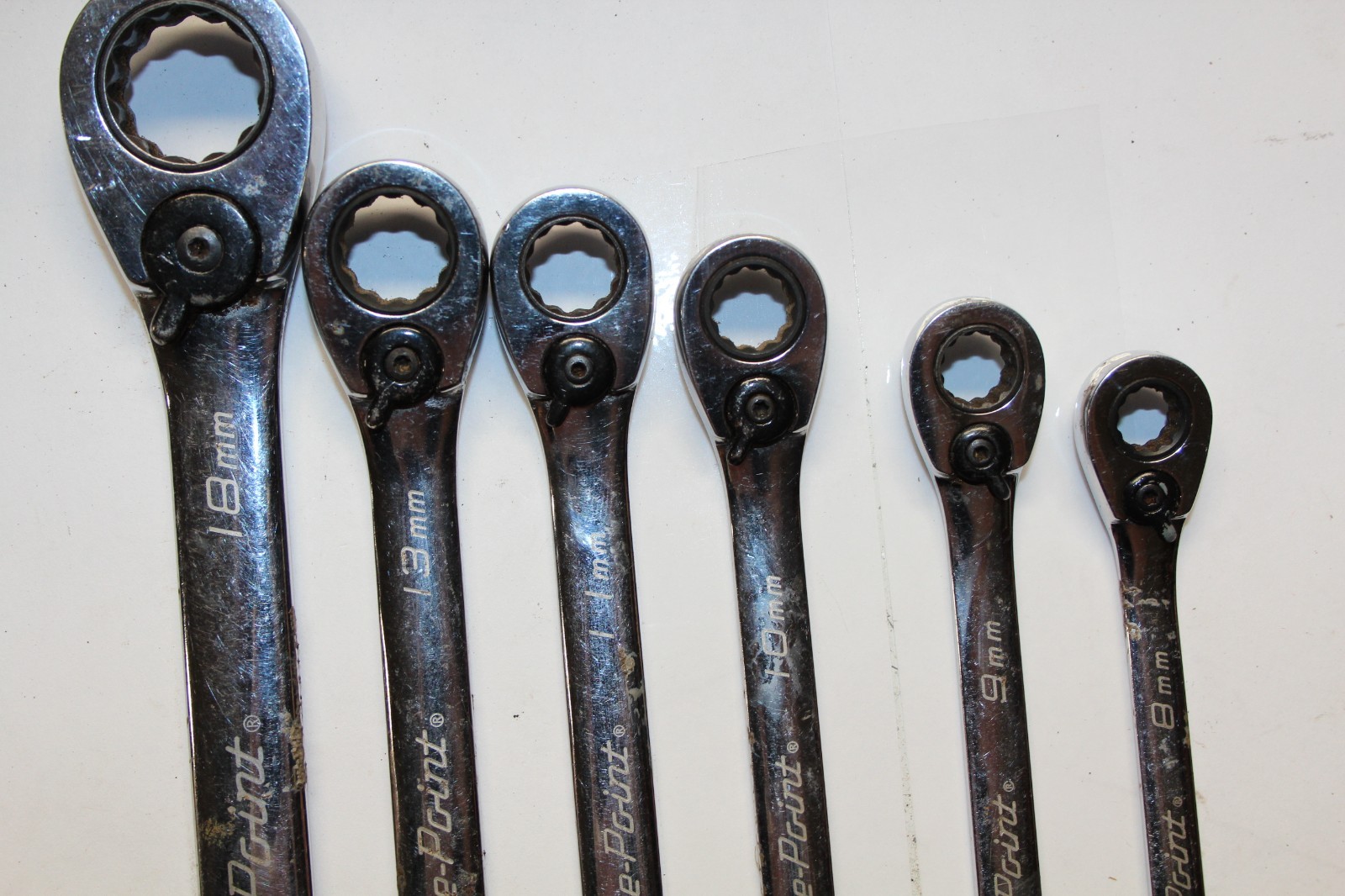 Blue-Point TOOLS 12-P Metric 15° Offset Ratcheting Combination Wrench Set 6pcs