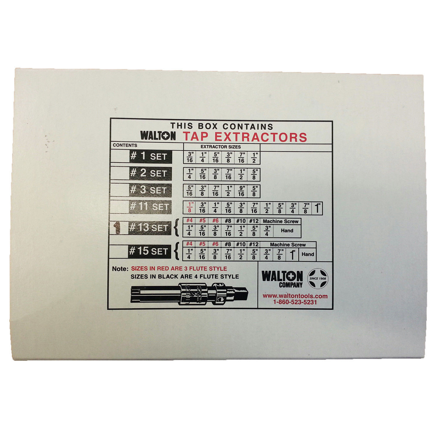 Walton 18013 13 Piece Multi Flute Tap Extractor Set FREE Shipping