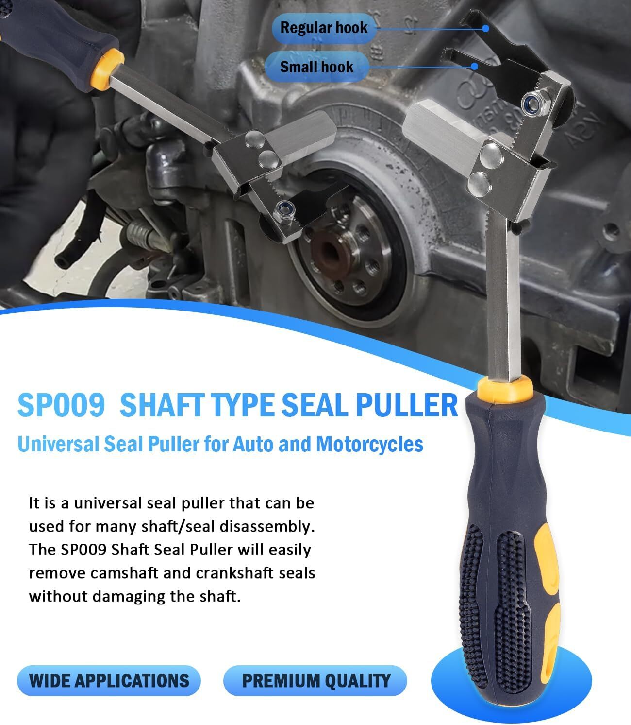 SP009 Shaft Type Seal Puller Application Cam Shaft Crank Shaft Auto Removal Tool