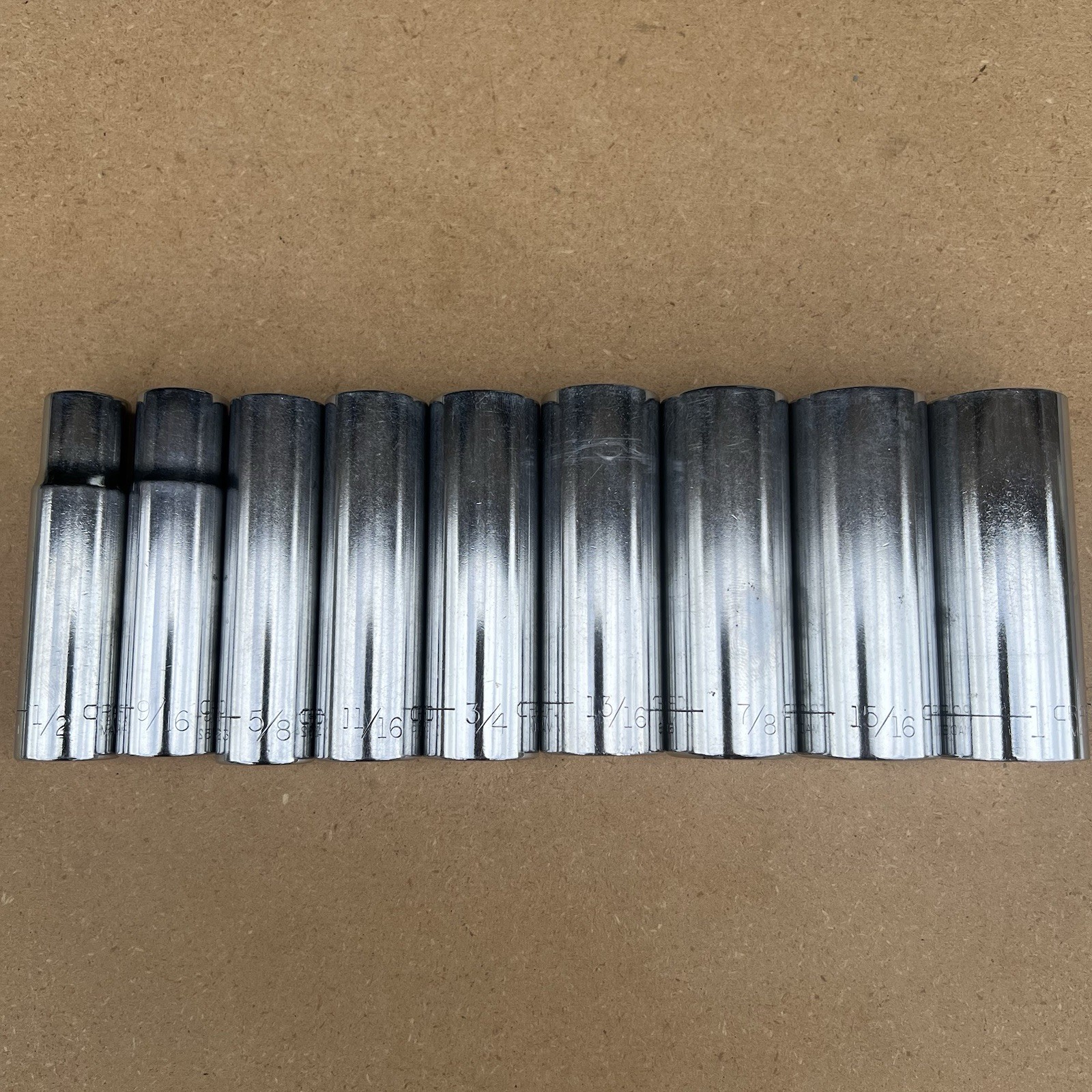 Craftsman 1/2″ Drive 12 Pt SAE Deep Socket Set 1/2″ – 1″ (9 Pcs) V & G Series