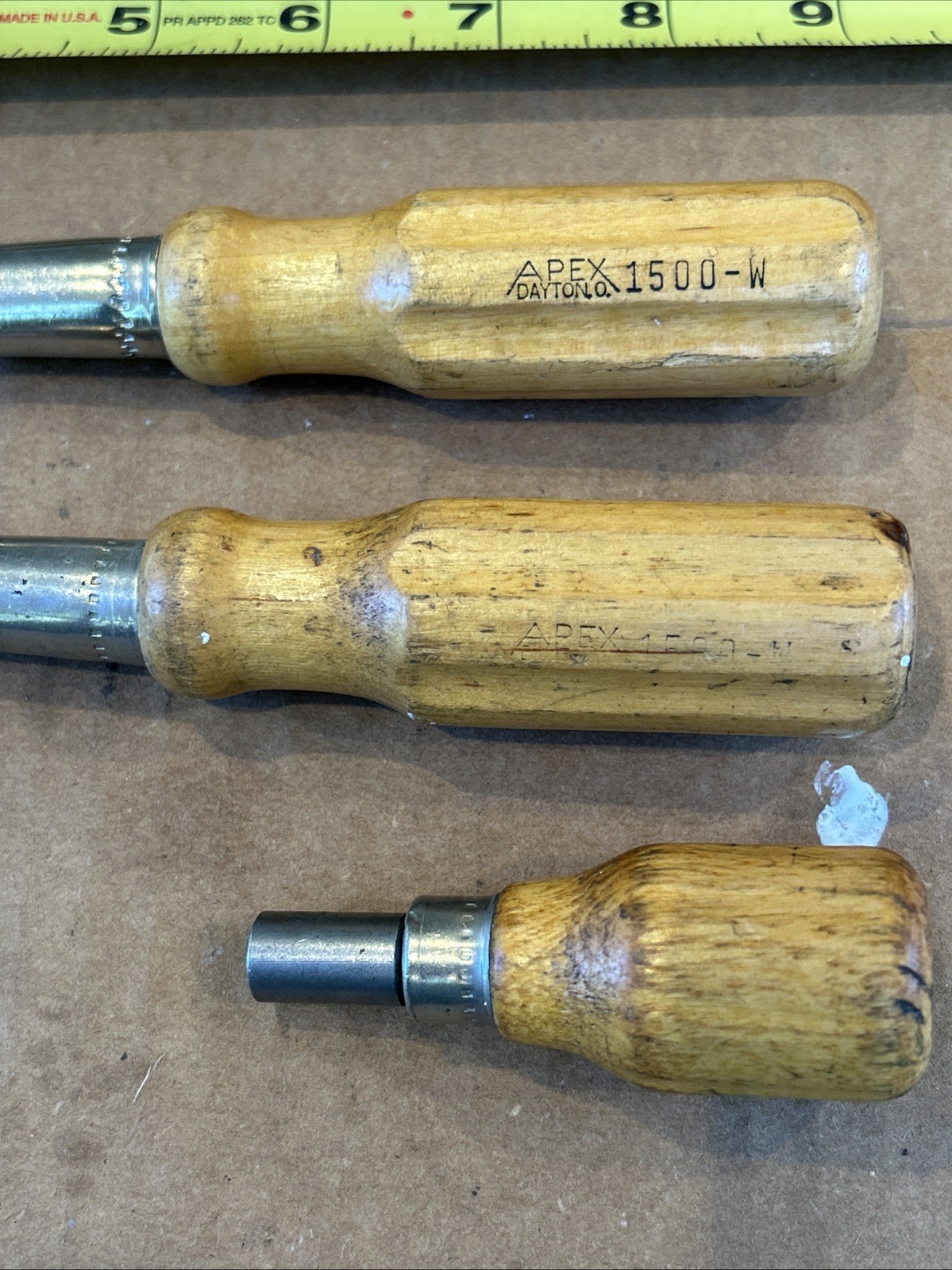 APEX 1500-W & 1510-W 1/4” Wooden Bit Holder Stubby Screwdrivers