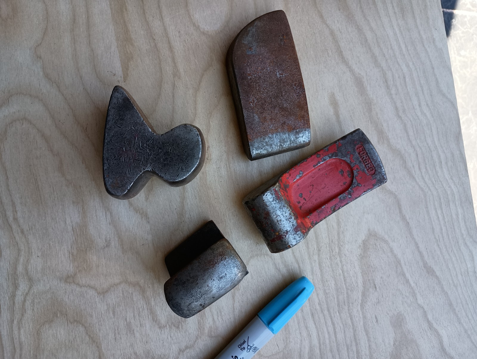 Vintage 4pc Lot Set Auto Body Dollies Hand Tools Dent Removal Sheet Metal Work