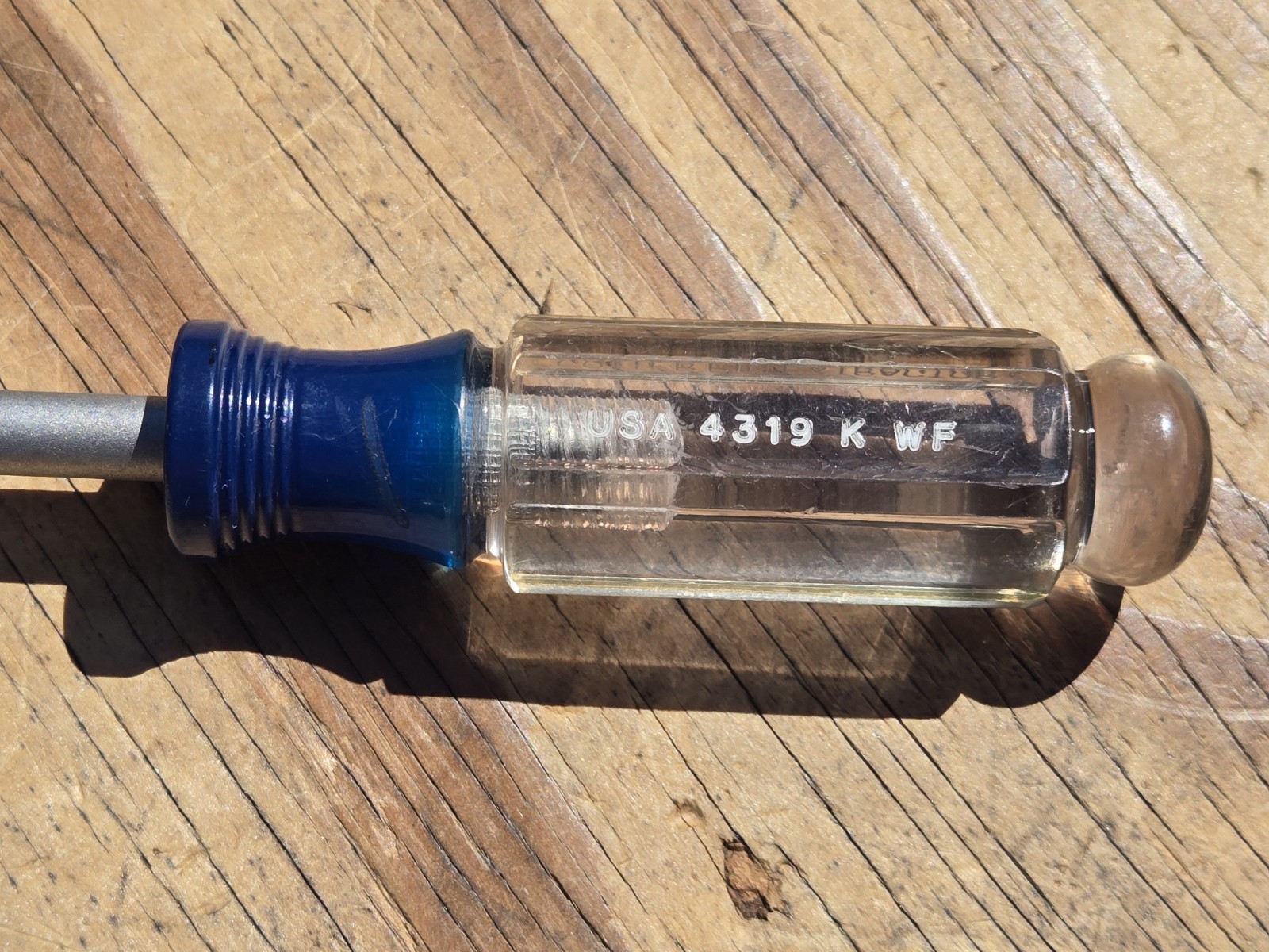 Vintage SEARS Craftsman Cotter Pin Extractor 4319 K WF Made in USA Clear & Blue