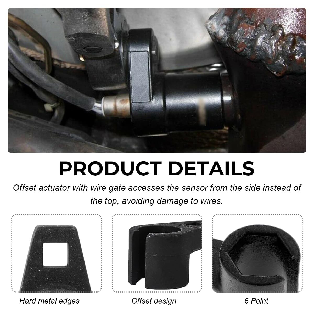 ZNDAW Offset Oxygen Sensor Socket, 3/8-Inch Drive by 7/8-Inch 22 mm O2 1 Pcs
