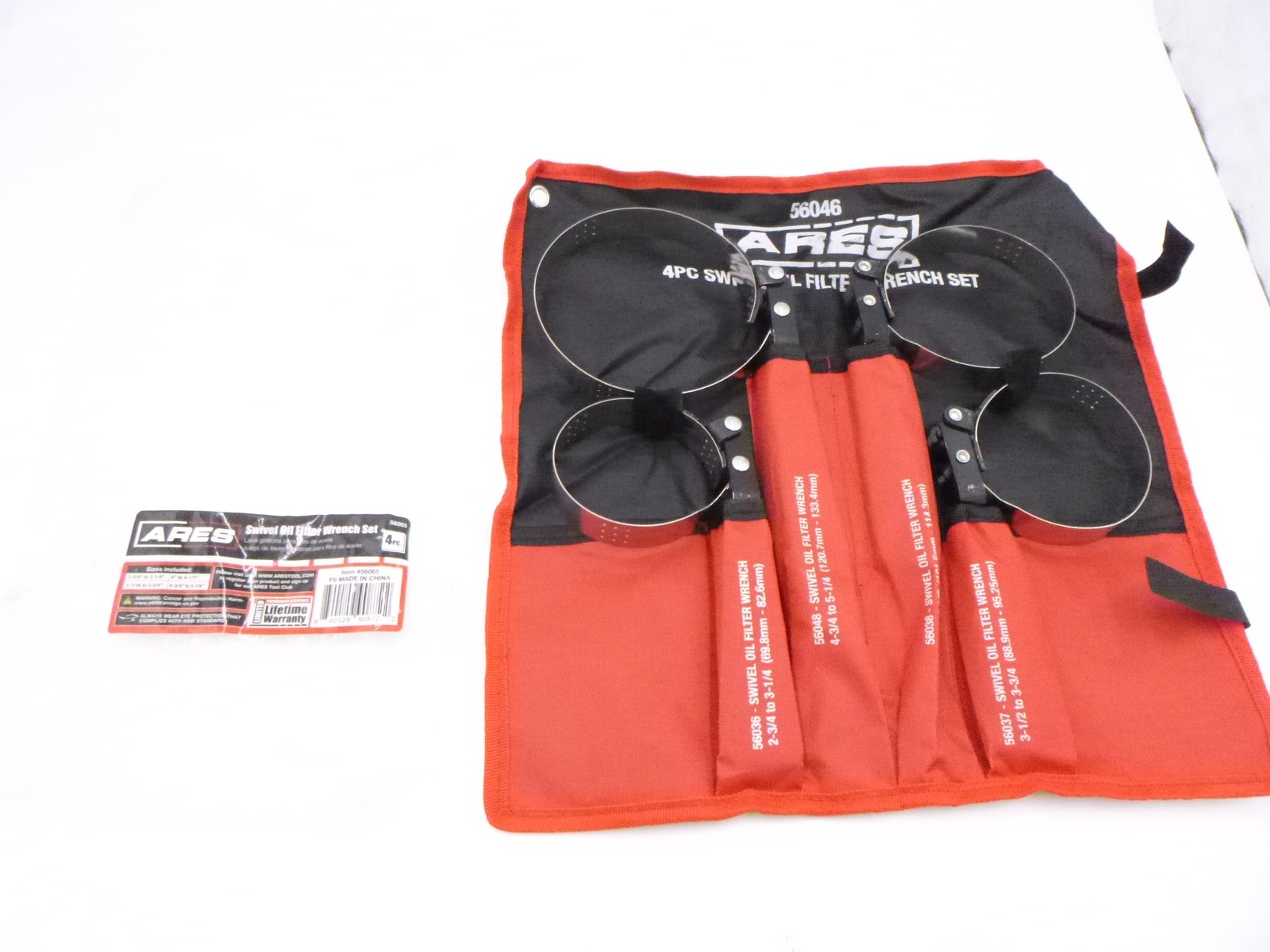 4-Piece ARES 56065 Swivel Oil Filter Wrench Set w/ Storage Pouch