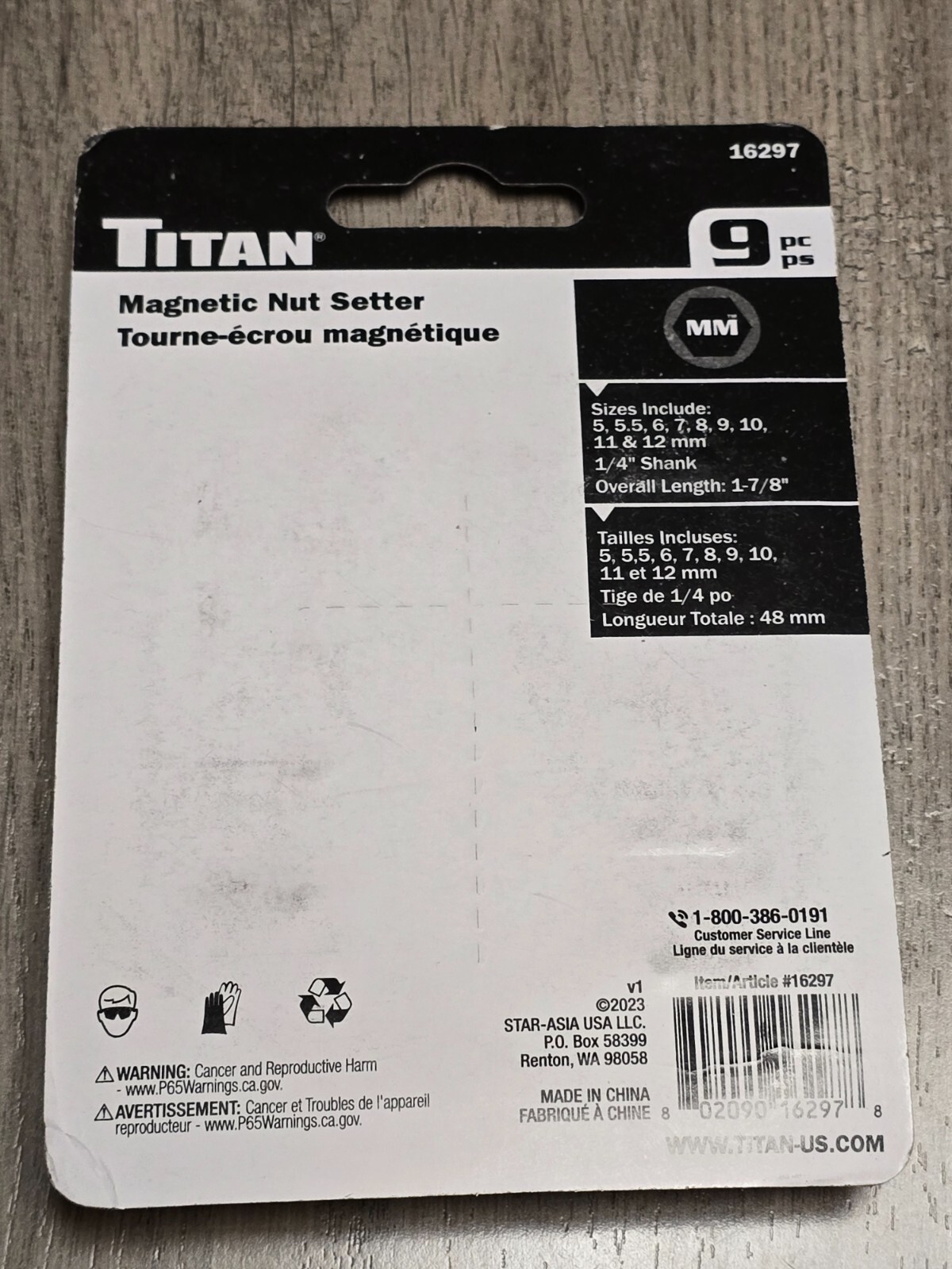 Titan 9pc Metric Magnetic Impact Nut Setter/ Driver Set 5-12mm #16297