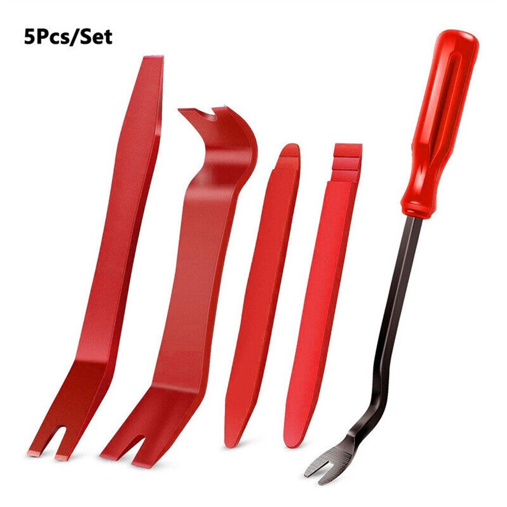 Disassembly Tool Pry Tool Plastic Metal Red Set Trim Removal Auto Parts