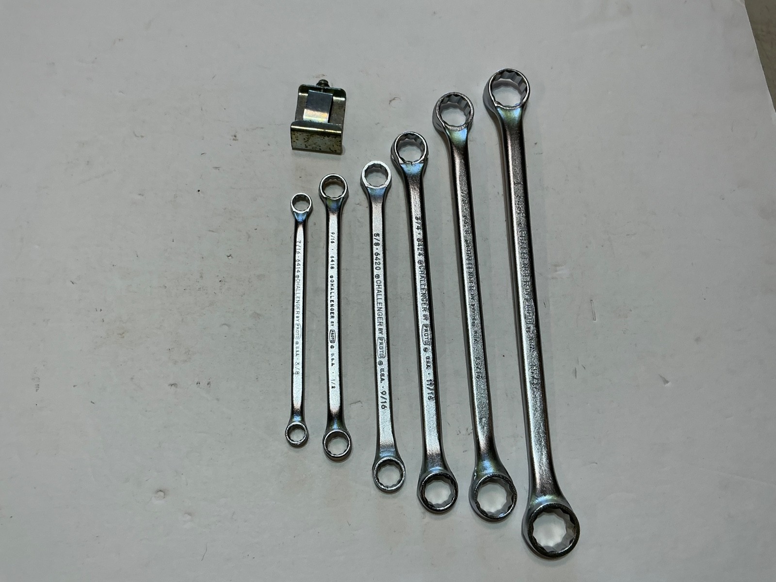 Vtg NOS Challenger by Proto 6 pc SAE double box wrench set 3/8″ to 1″ USA