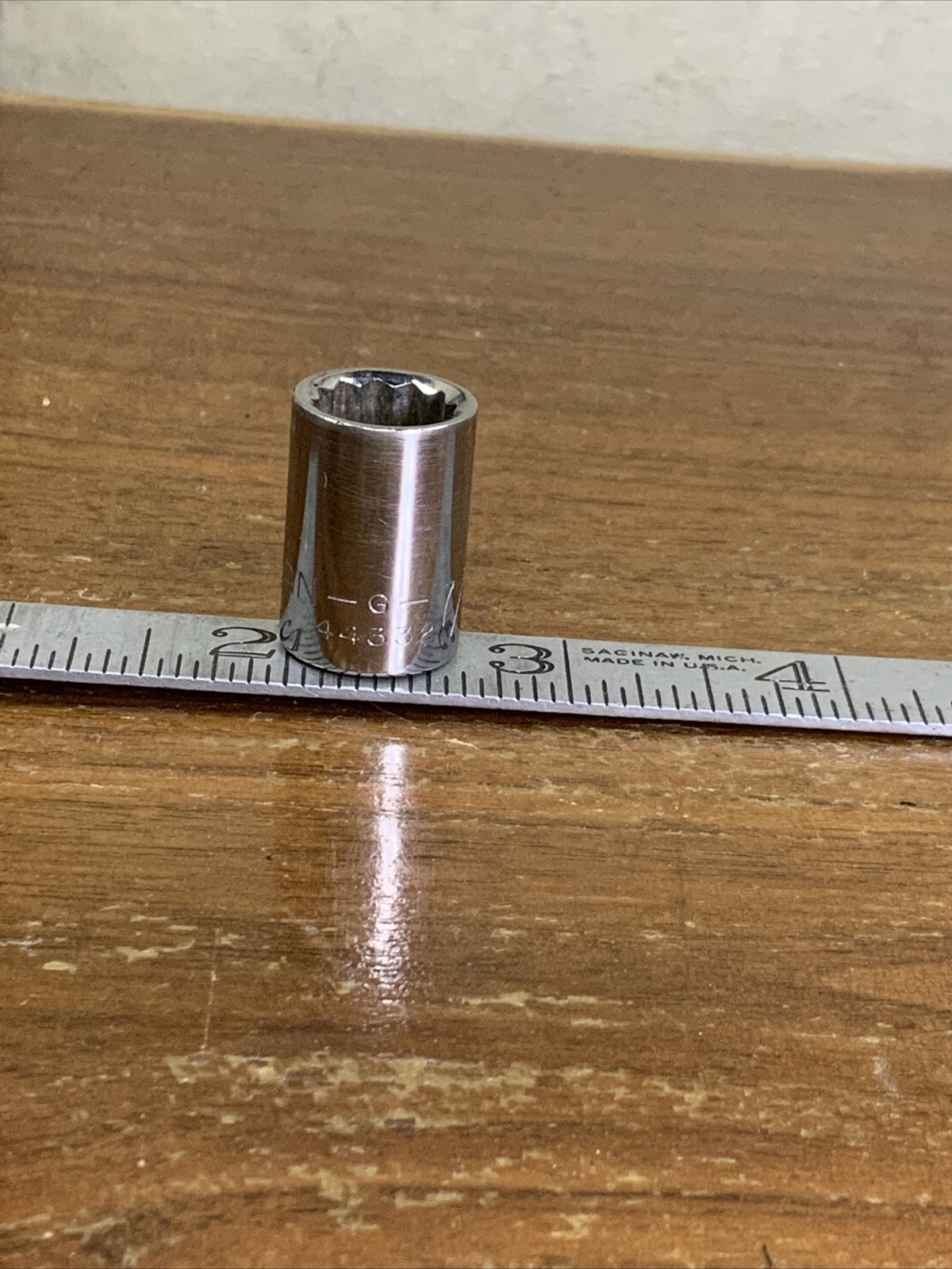 CRAFTSMAN 44332 G 7/16in. 3/8 Drive 12 Pt Standard Chrome Socket USA