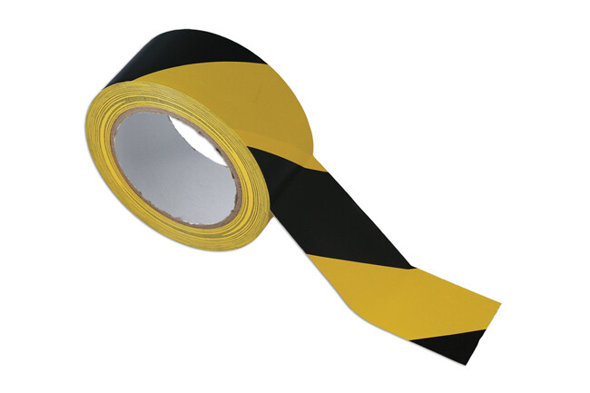 Connect 35366 Black & Yellow Barrier Tape 50mm x 33m Adhesive Pack 1