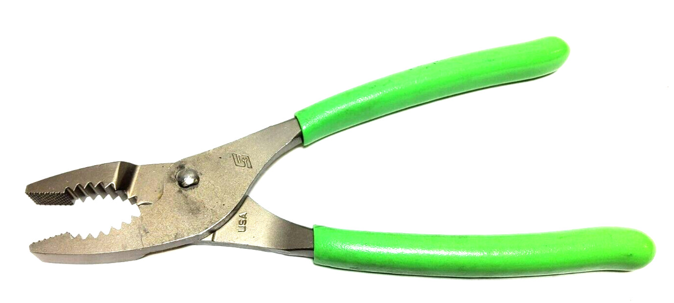 New Snap-on™ 9″ long Green Vinyl Grip Combination Slip Joint Pliers 49ACFG Unuse