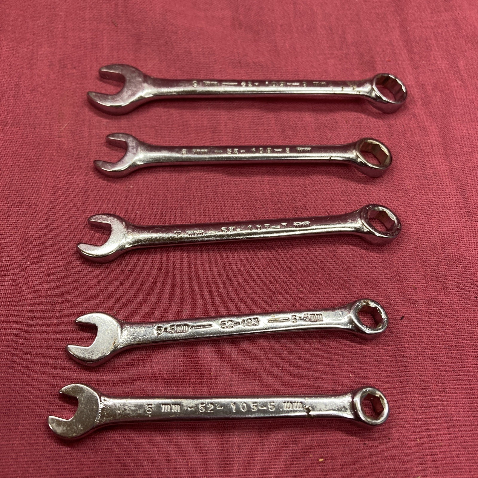 Armstrong Armaloy 5mm 5.5mm 7mm 8mm 9mm Wrench Set Lot Of 5