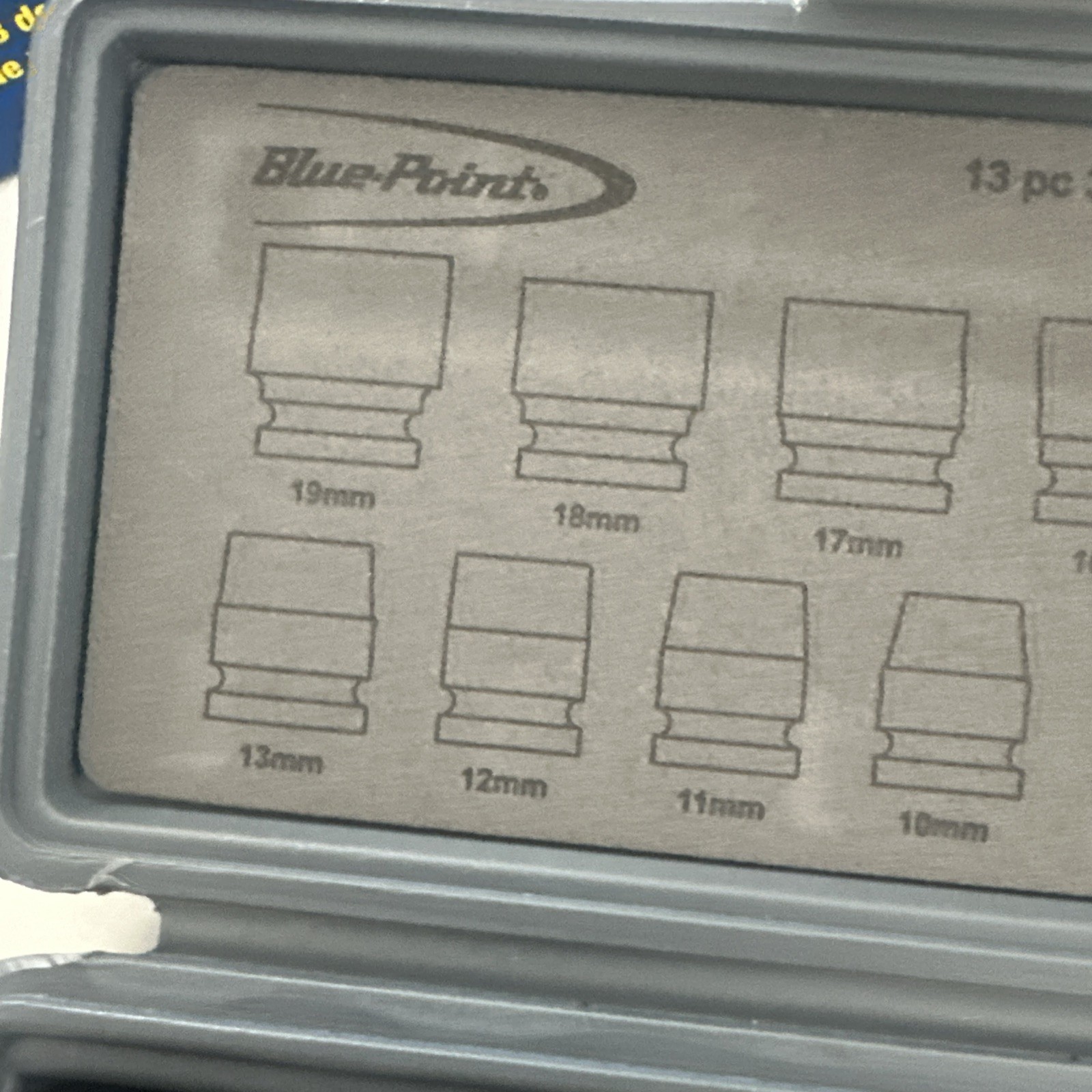Blue-Point 13 Pc. 3/8″ Drive Metric Shallow 6 Pt. Impact Socket Set W/ Case New