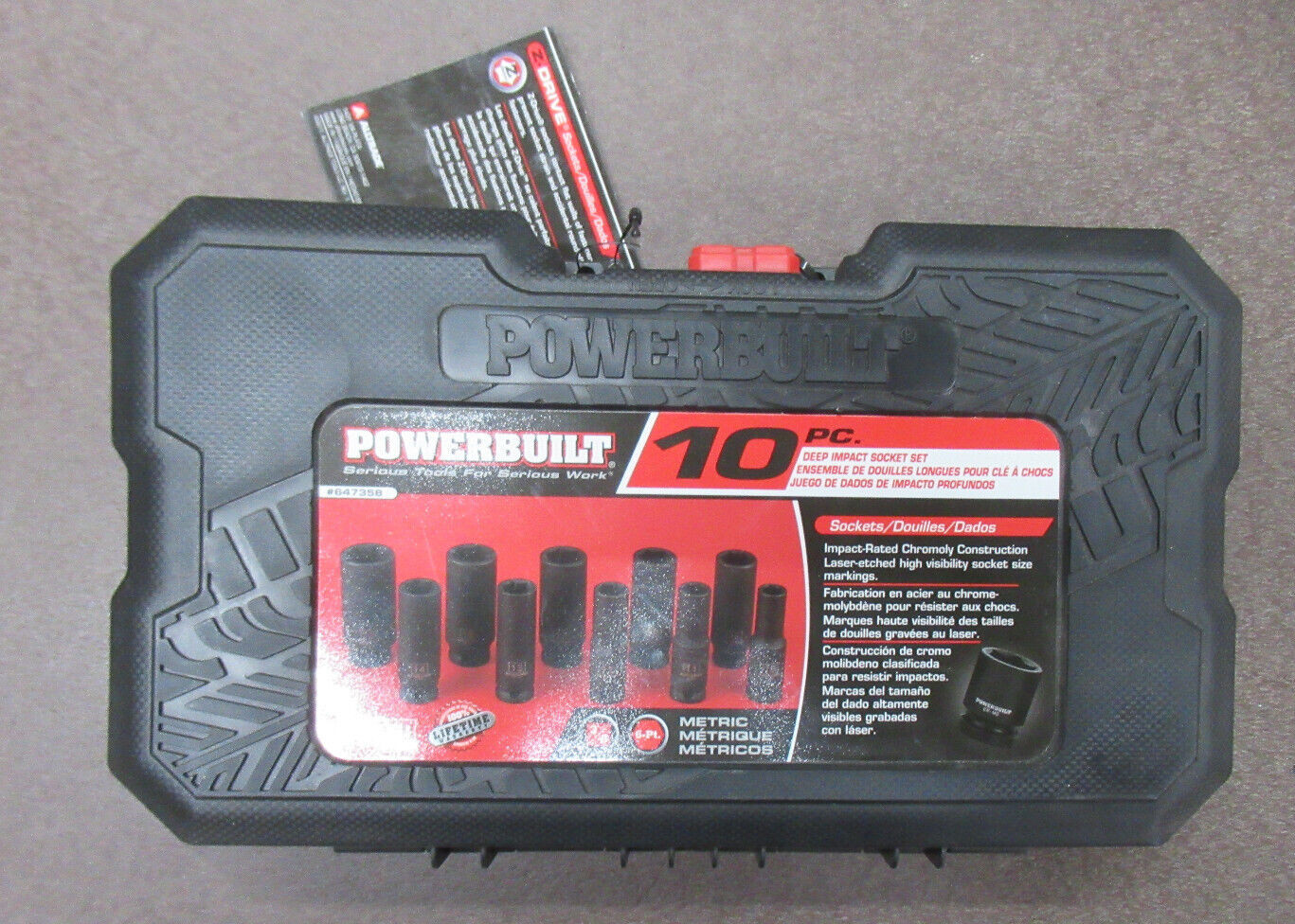 POWERBUILT 647358 10Pc. DEEP IMPACT SOCKET SET