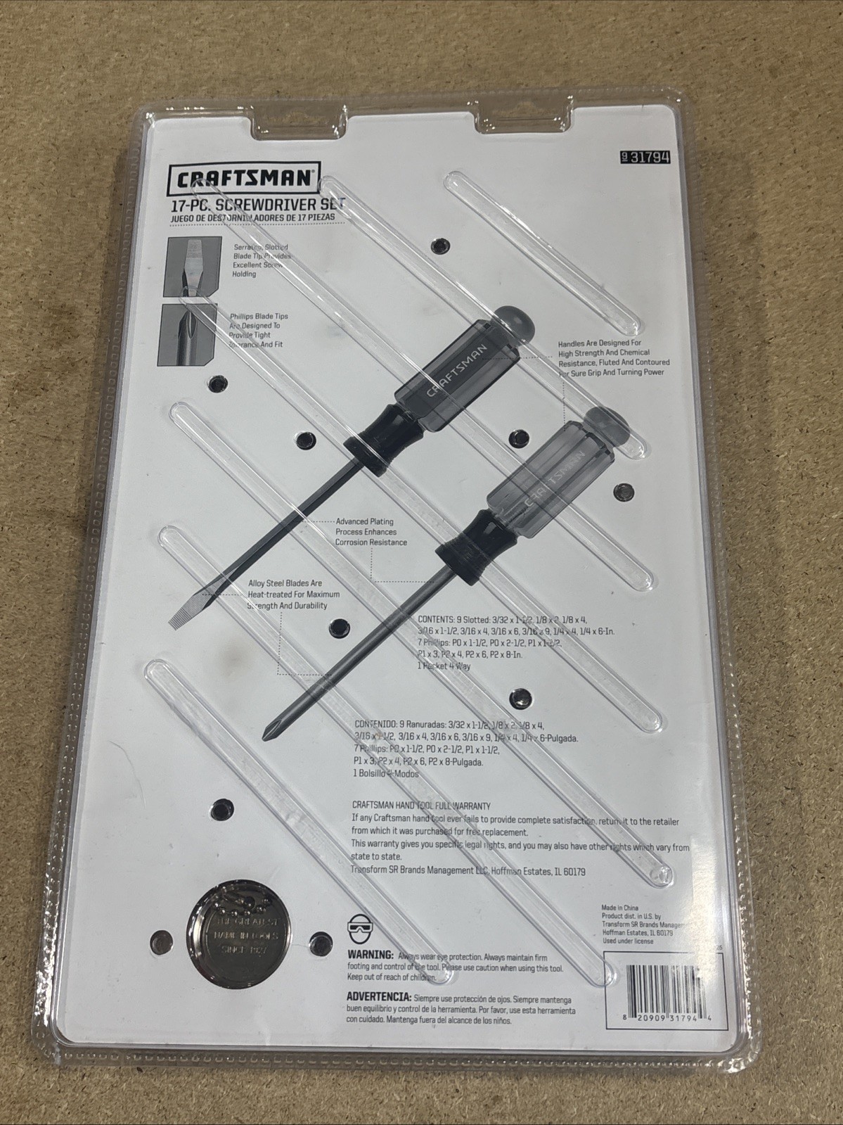 CRAFTSMAN 17 PIECES SCREWDRIVER SET# 31794 New