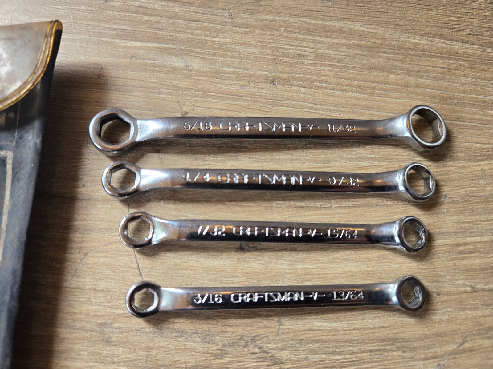 Vintage Sears-Craftsman SAE 4-Piece 9-4379 Midget Double Box End Wrench Set USA