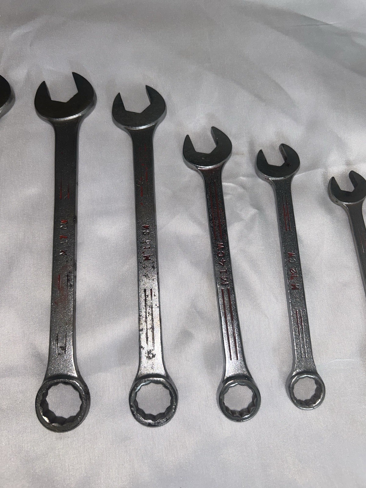 Set Vtg 10 Mac Tools 19 18 17 16 14 12 11 9 8 7 MM Combo Wrench Sabrina Ohio 12p