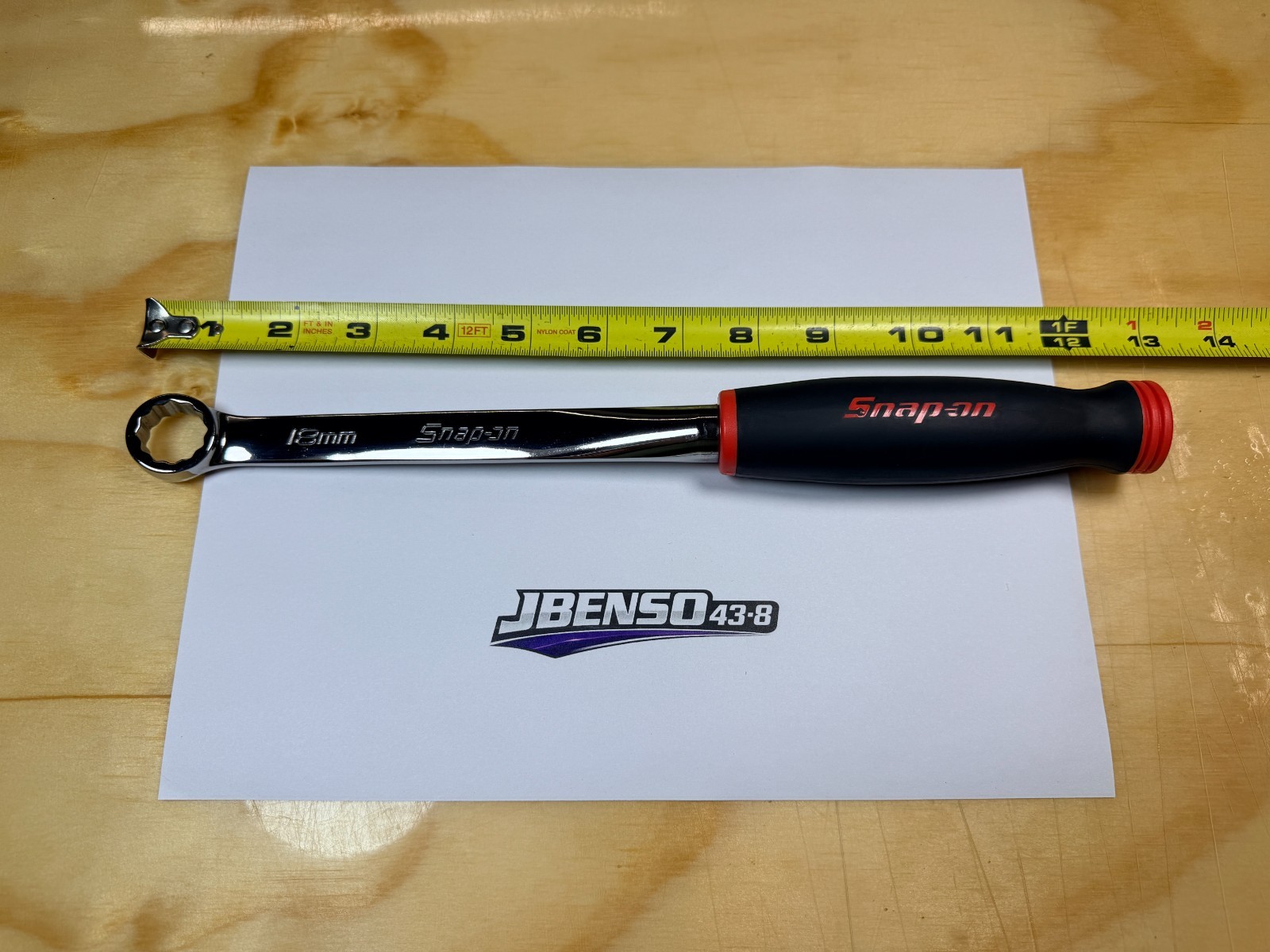 Snap-On Tools USA NEW RED 18mm Metric Soft Grip 12 Point Box End Wrench XDSGM18