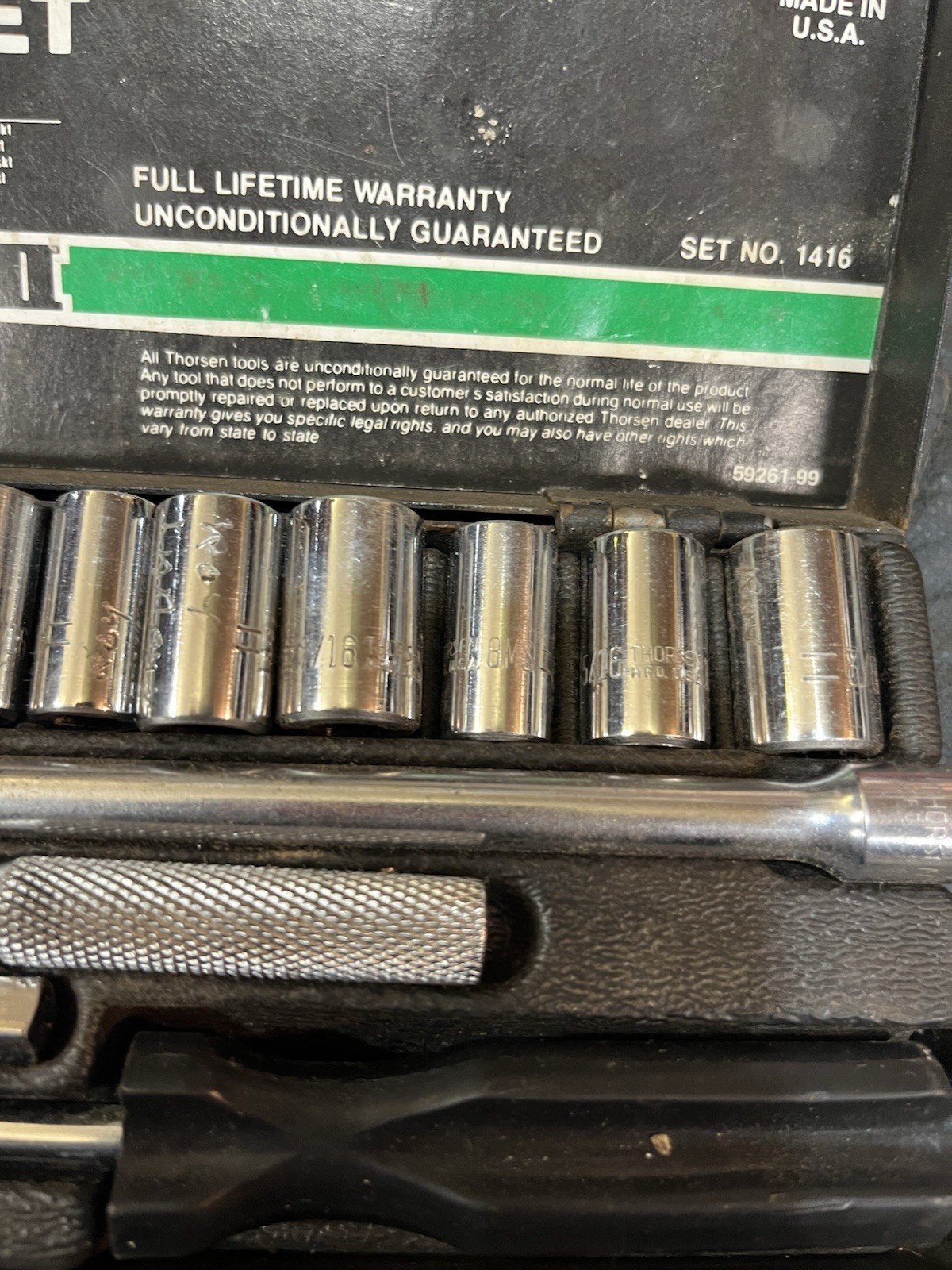 Vintage Thorsen II 16 Piece 1/4” Drive Socket Set